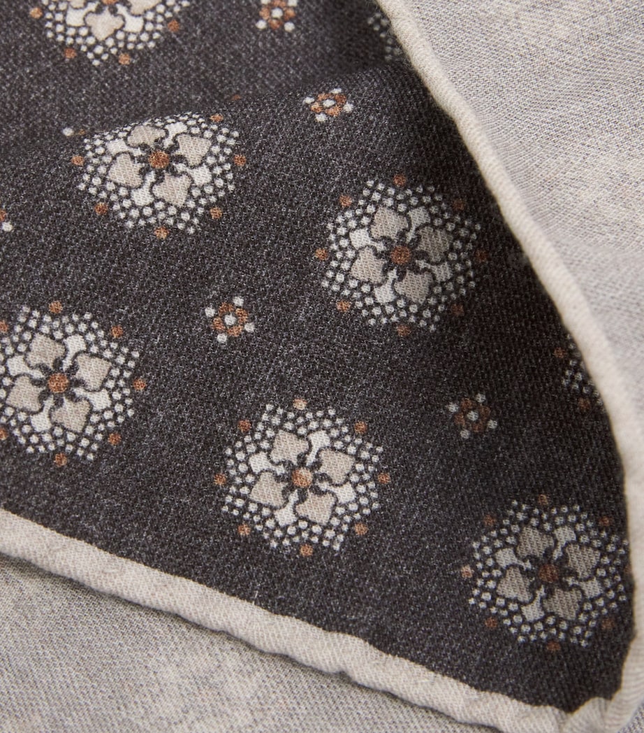 Cotton-Wool Printed Pocket Square NERO Image 3