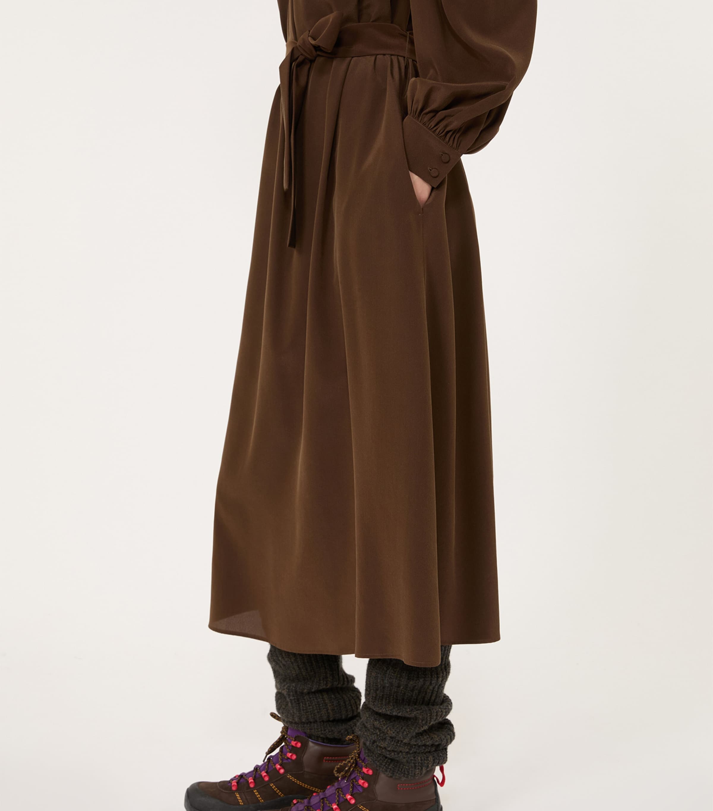 Weekend Max Mara Womens Silk Maxi Dress Brown Image 4