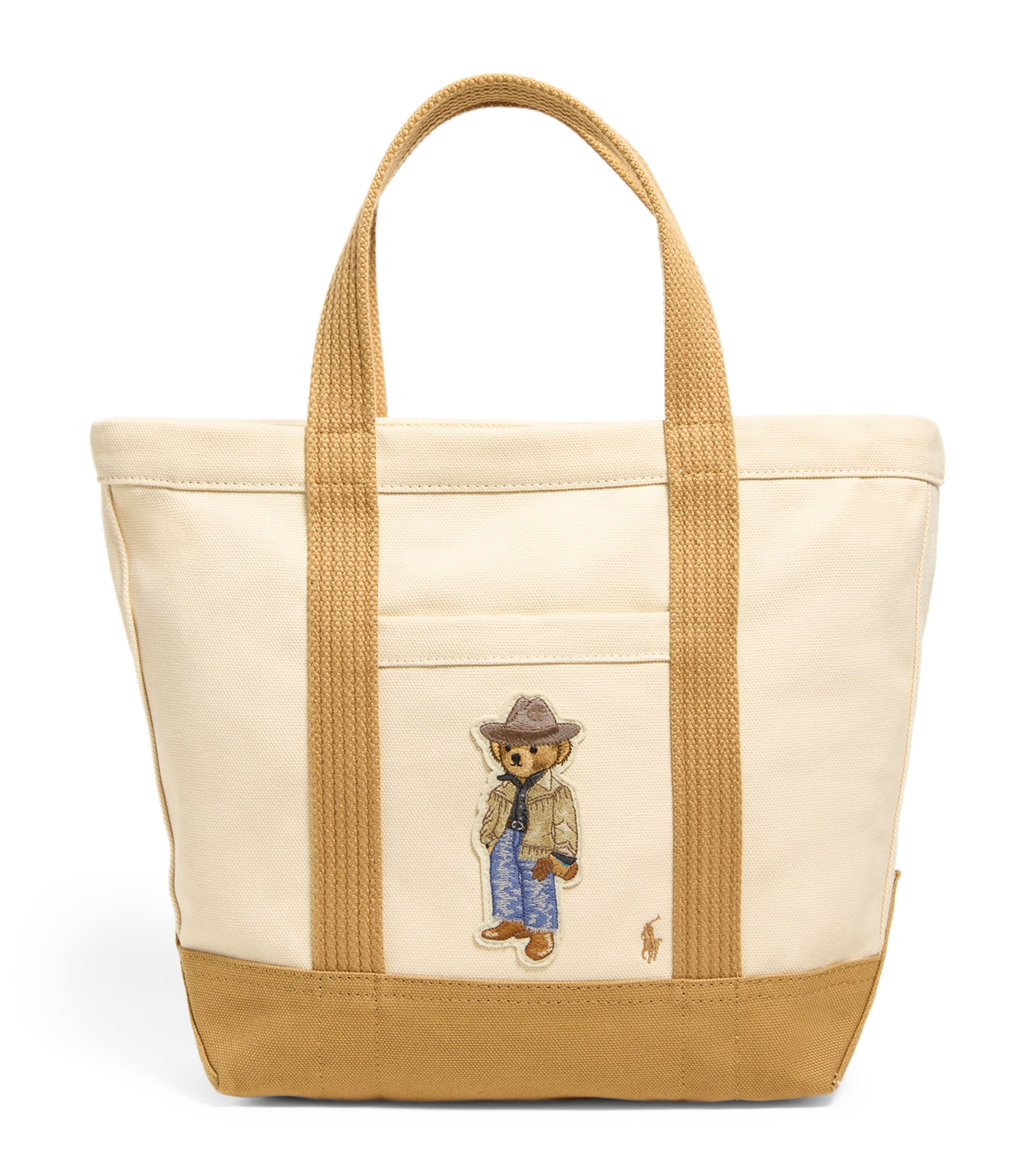 Polo Ralph Lauren Small Polo Bear Tote Bag In Ivory