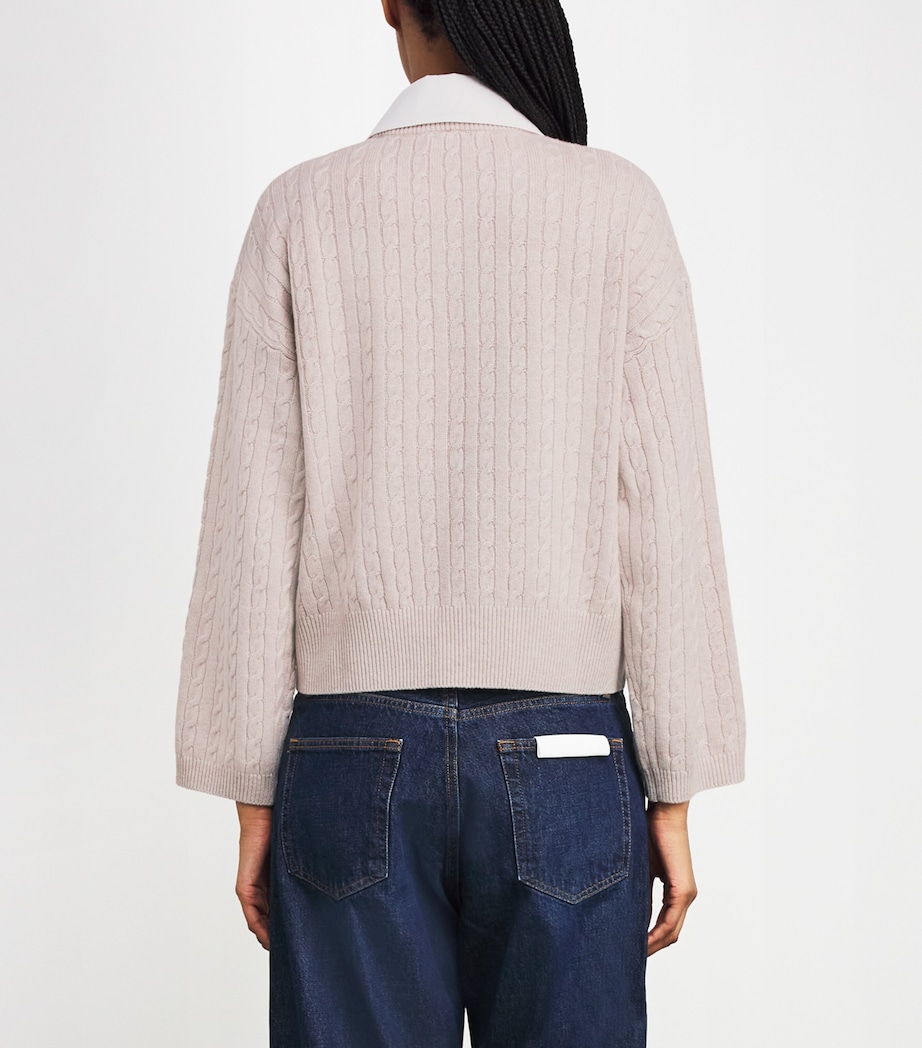 Wool-Cashmere Collar-Insert Sweater BEIGE Image 4