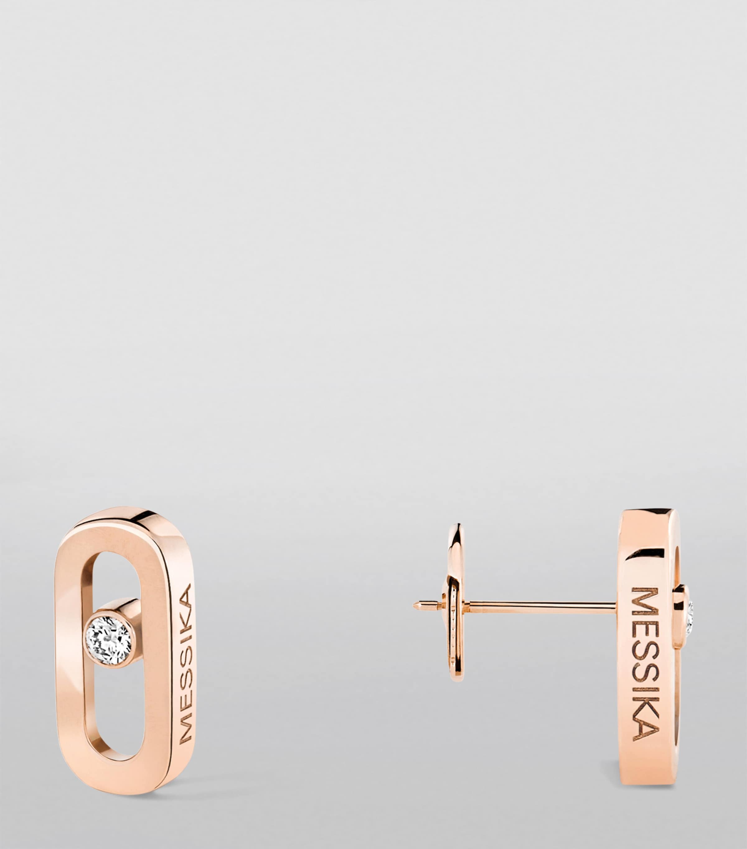 Rose Gold and Diamond Move Uno Earrings PINK GOLD Image 2