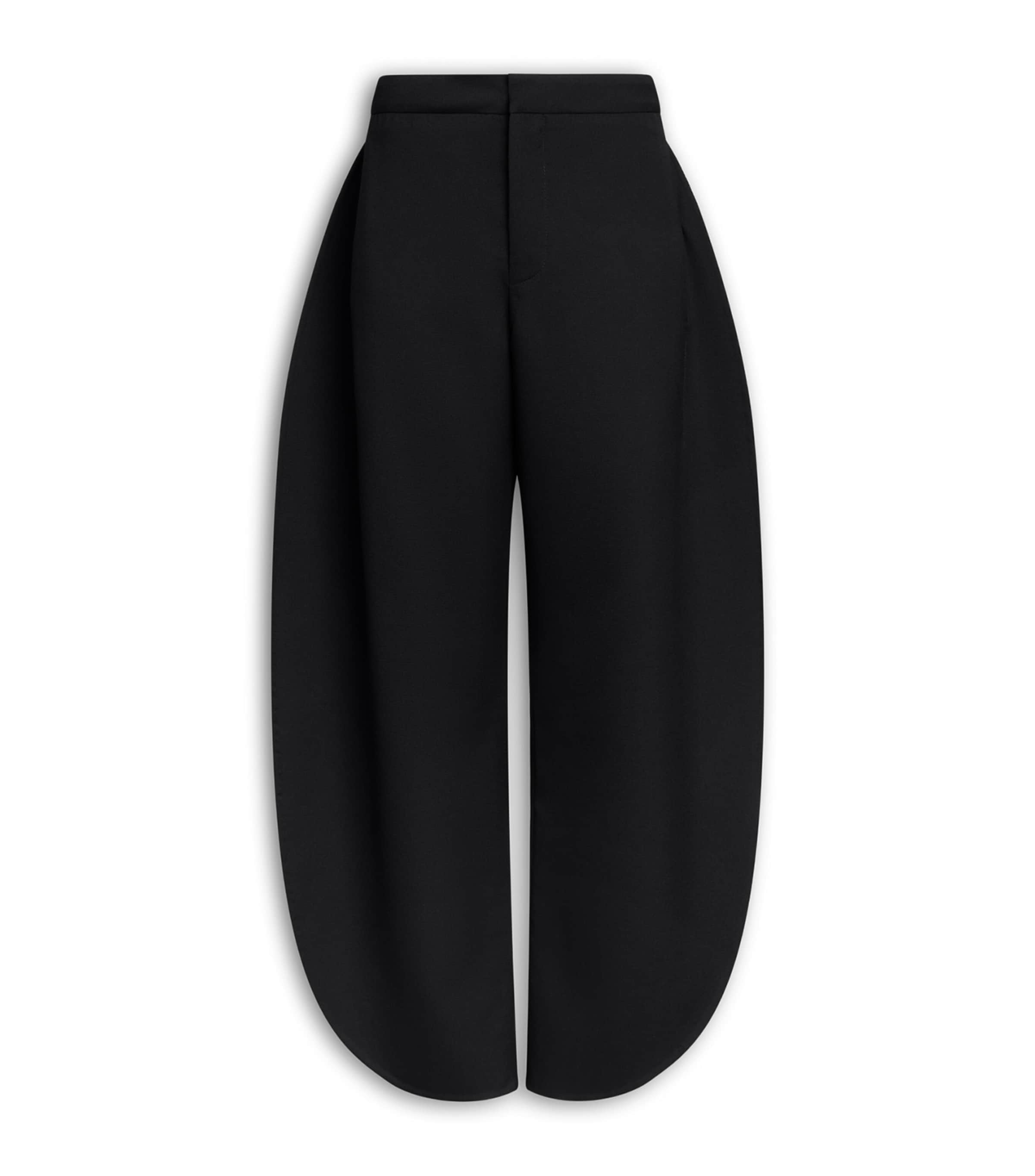 Alaïa Womens Virgin Wool Petal Trousers Noir Alaia Image 1
