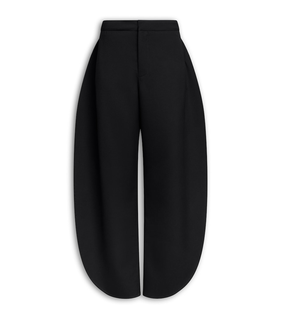 Alaïa Womens Virgin Wool Petal Trousers Noir Alaia Image 1