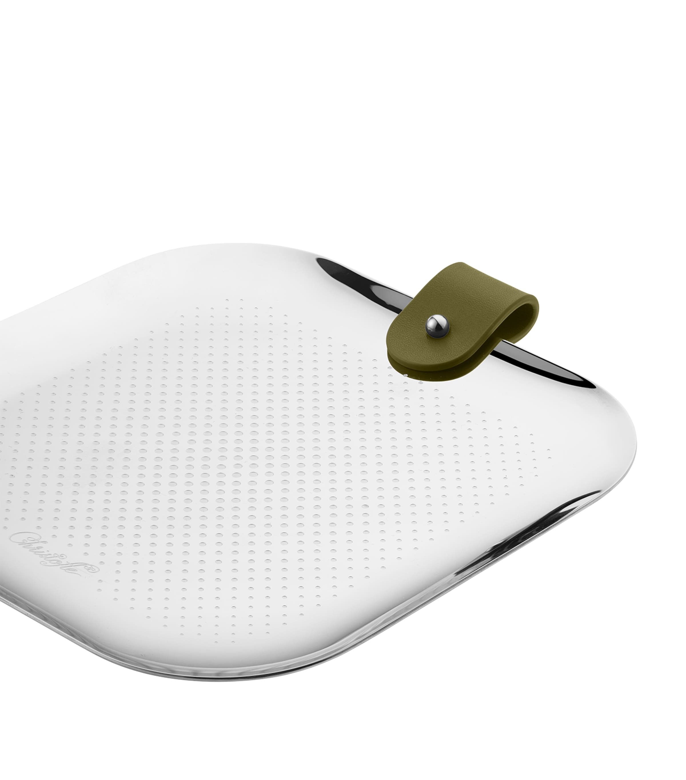 Leather-Trim Club Square Tray (16cm) SILVER Image 4