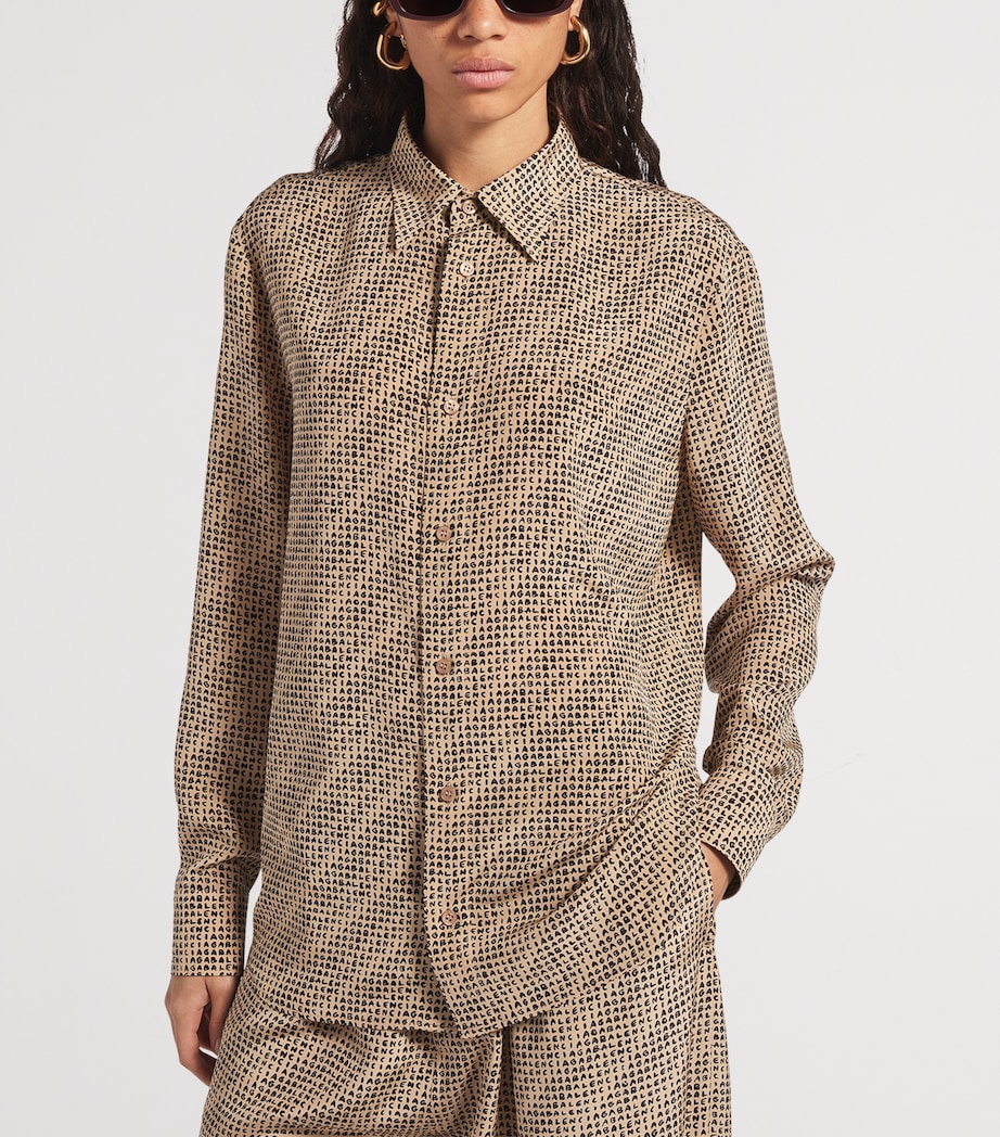 Balenciaga Womens Silk Logo Print Shirt Image 5