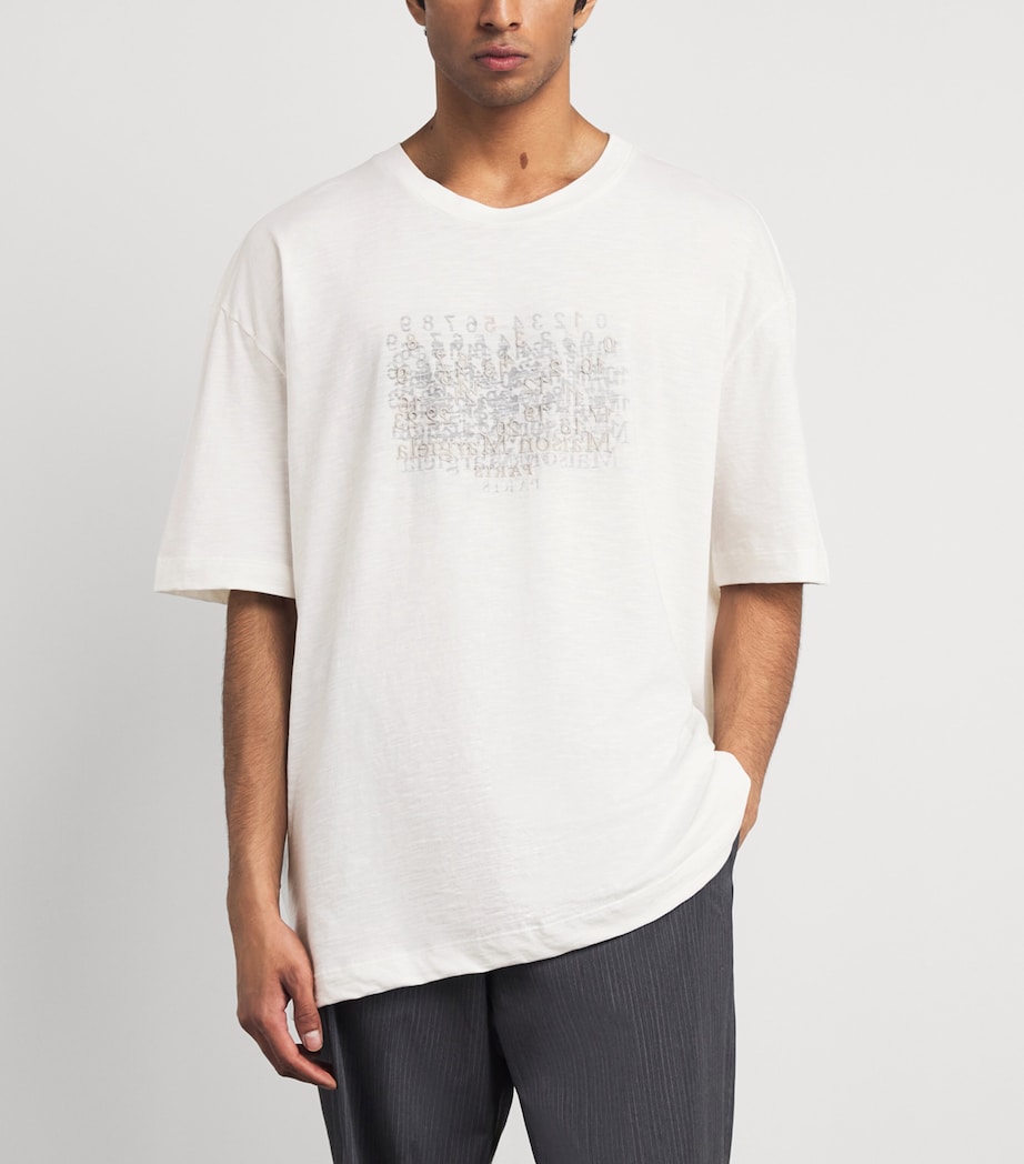 Maison Margiela Mens Cotton Numeric T-Shirt Off Whitw Image 4