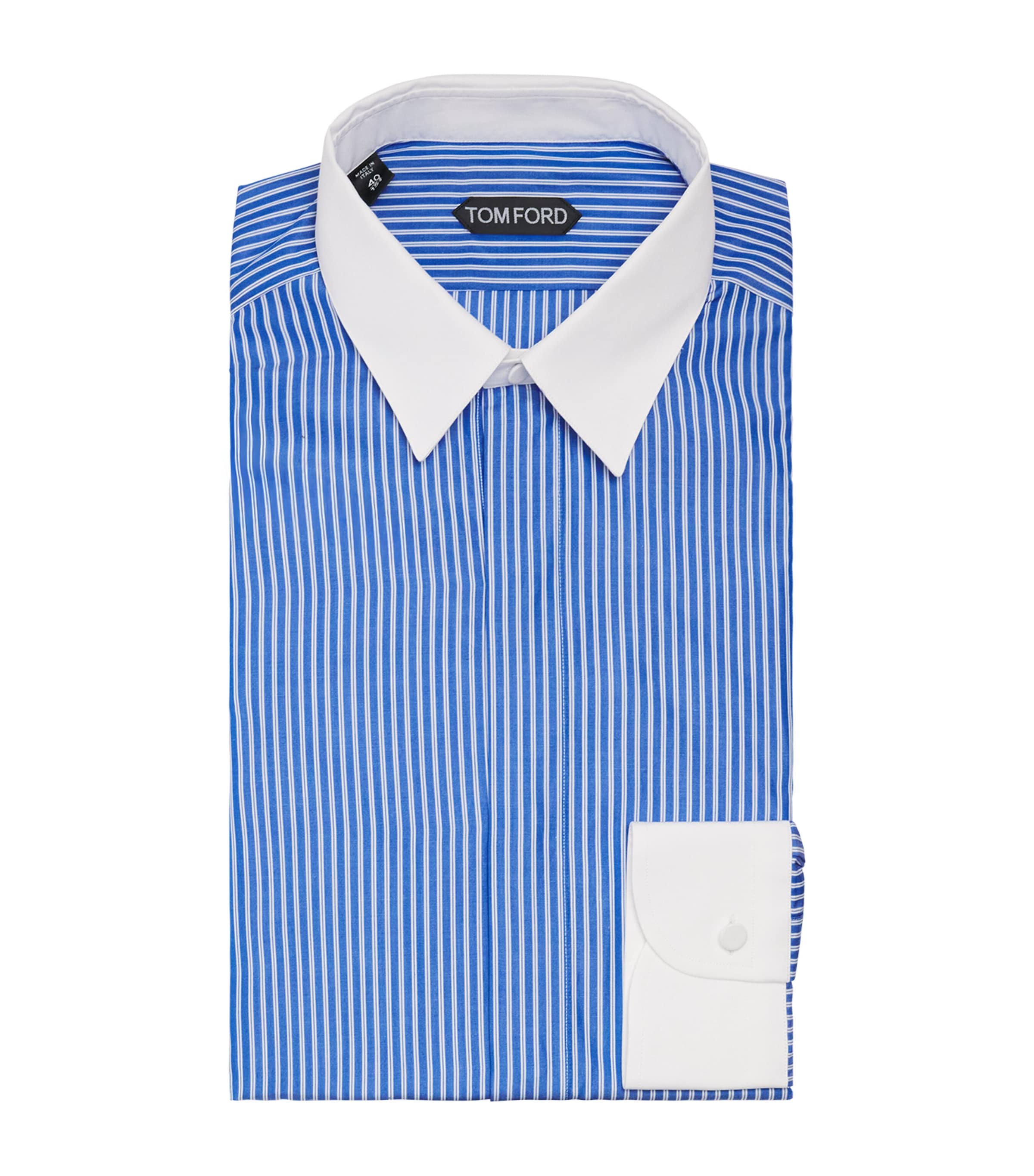 TOM FORD Mens Cotton Stripe Shirt Uwa Image 1