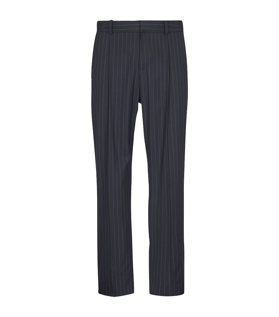 Virgin Wool Pinstripe Trousers SAJ BLEU/BLANC Image 1