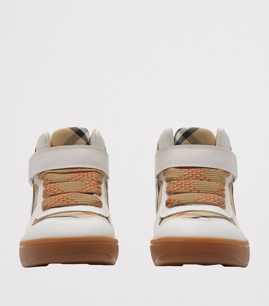 Leather Check High-Top Sneakers SAND IP CHECK Image 3