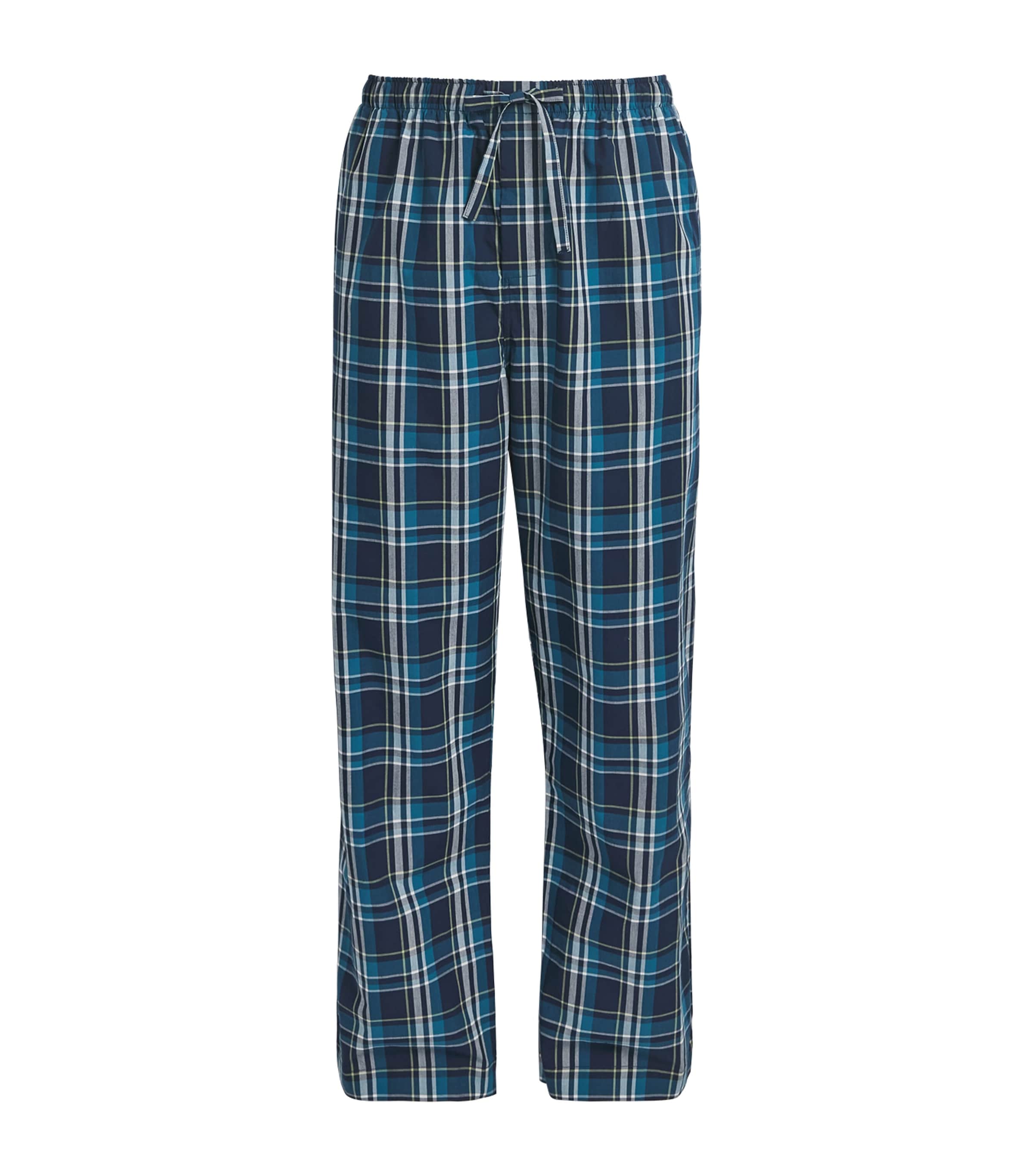 Derek Rose Mens Check Barker Pyjama Bottoms Nav Image 1