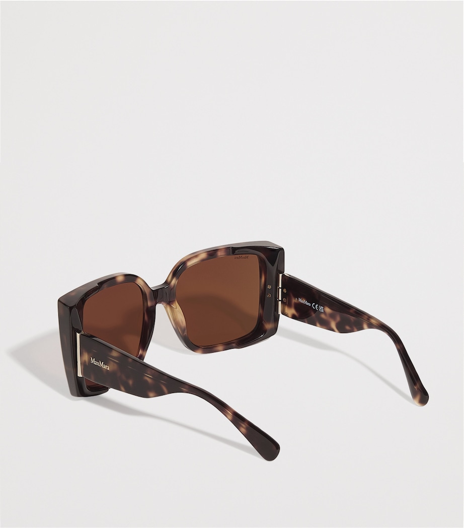Acetate Tortoiseshell Oversized Square Sunglasses TAWNY BRONZE BROW Image 3