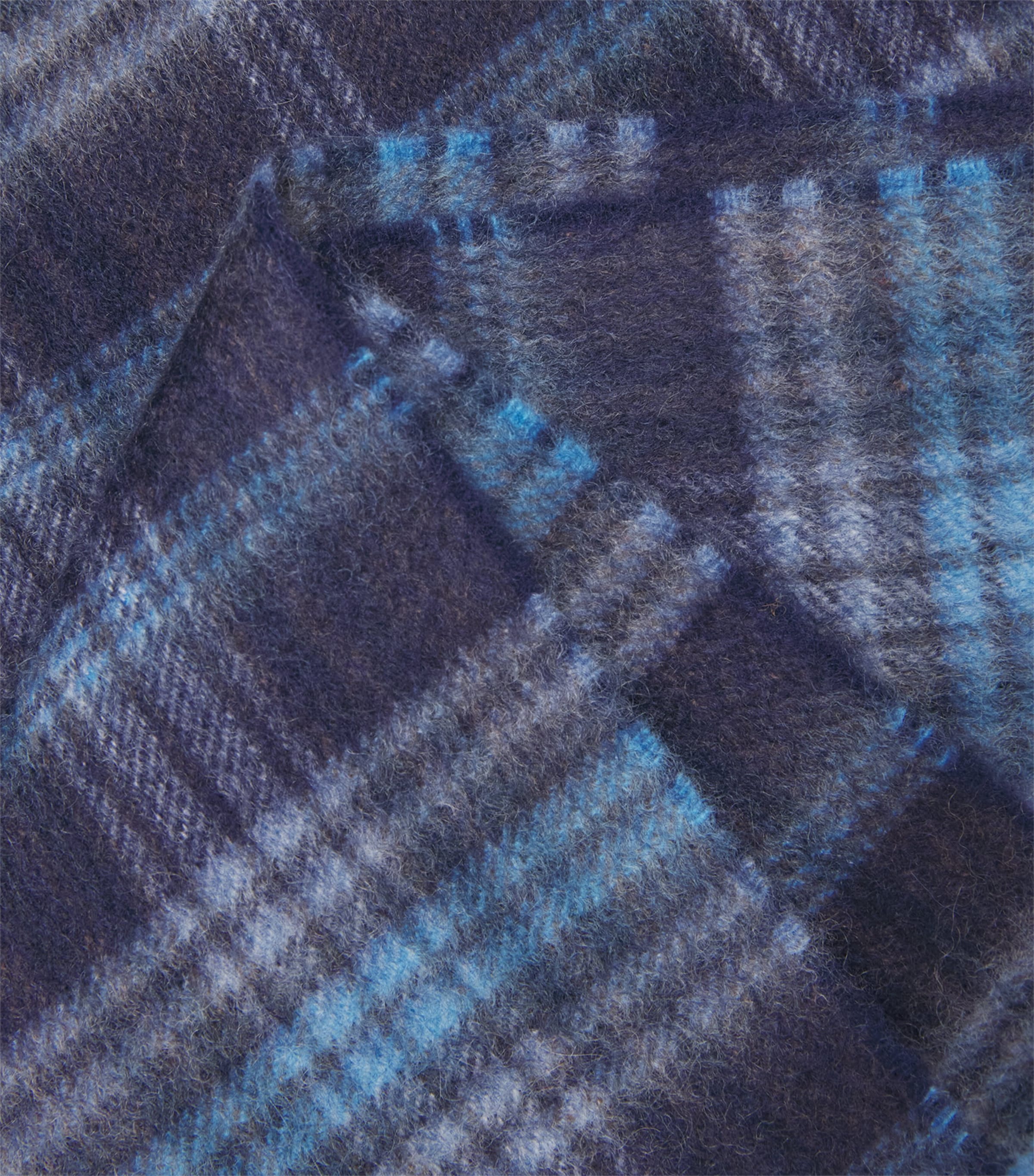 Harrods Cashmere Tartan Scarf Navy Image 4