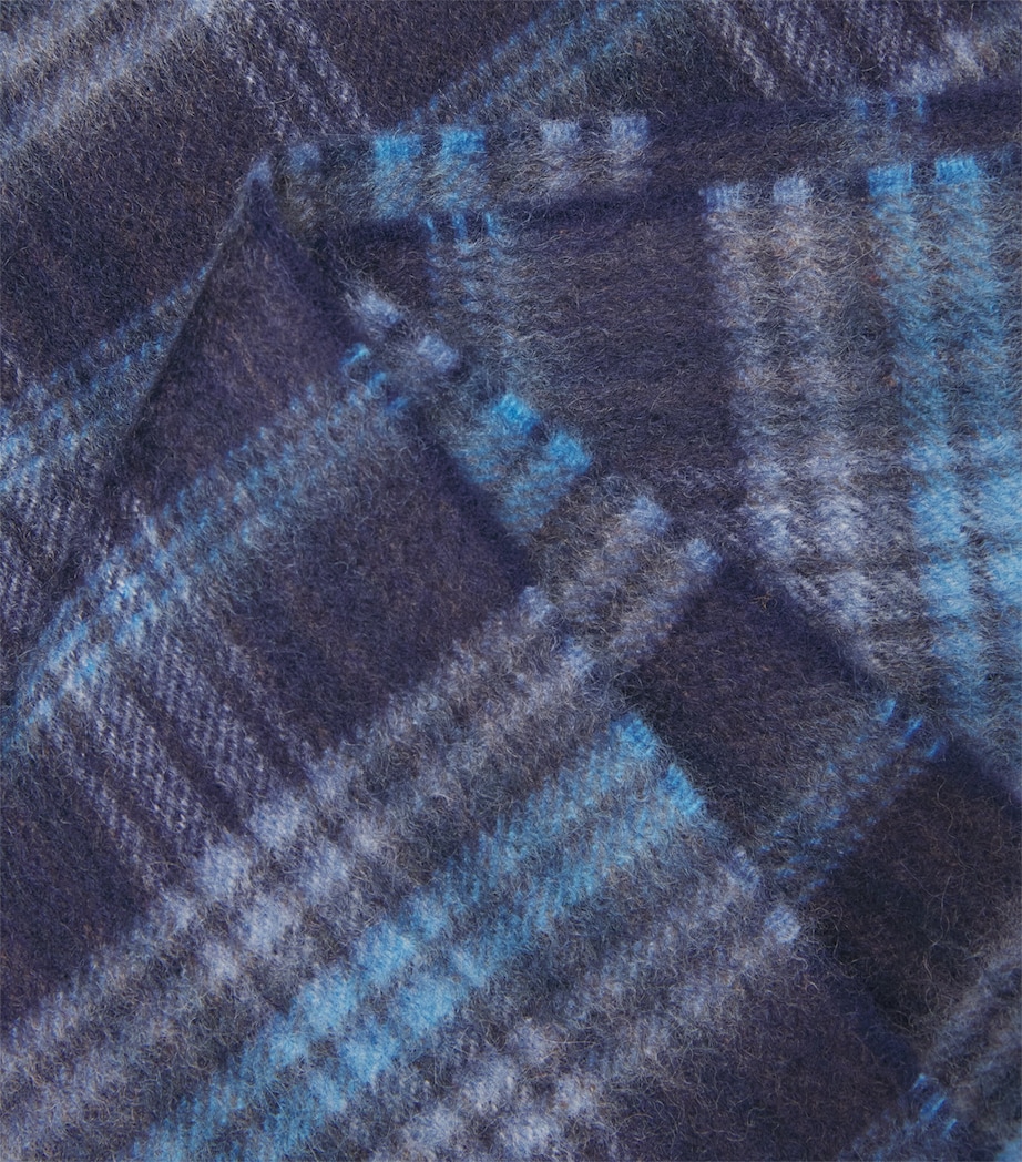 Harrods Cashmere Tartan Scarf Navy Image 4