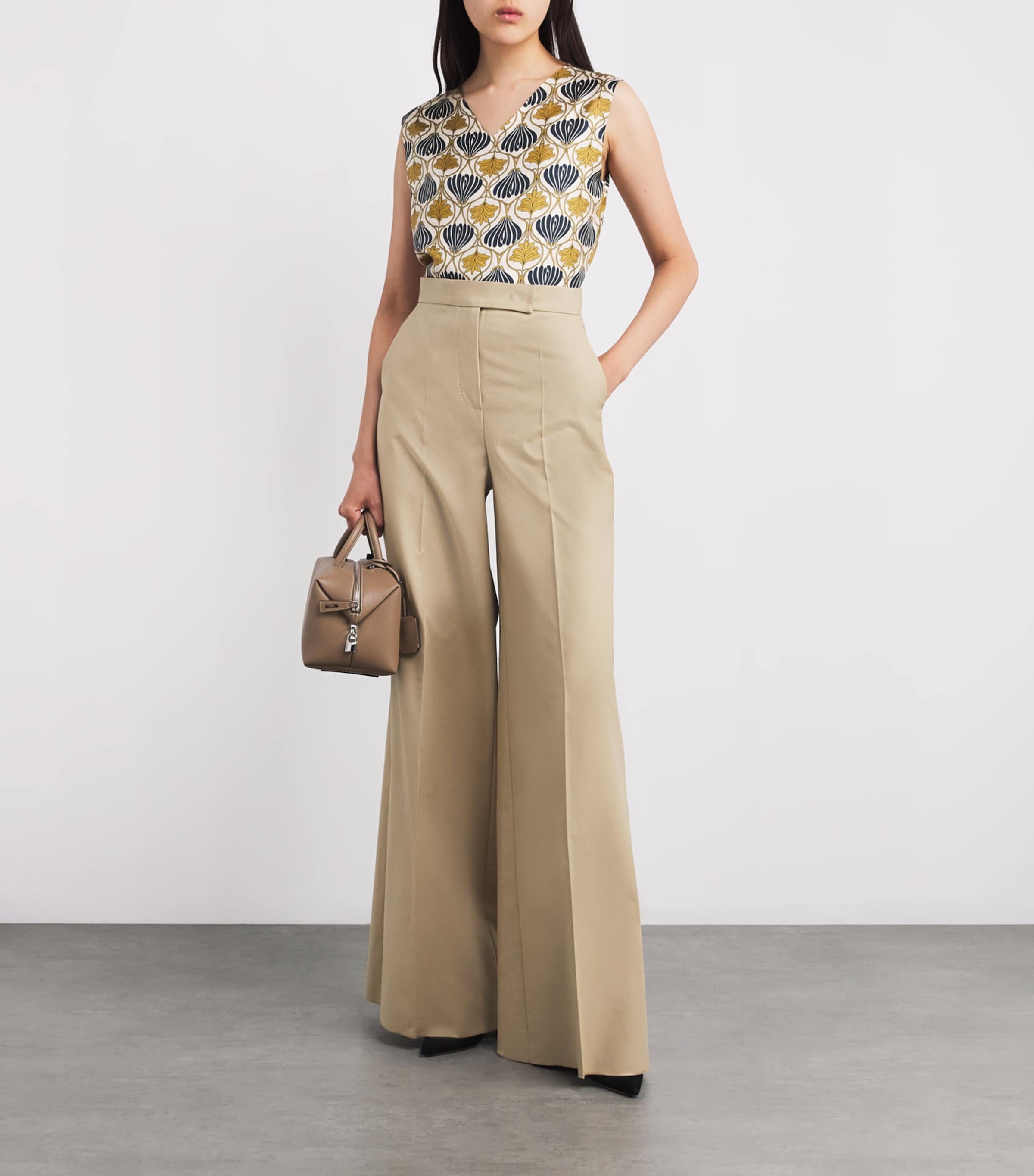 Max Mara コットン ドリル ワイドレッグ trousers コットン ドリル ワイド パンツ 151310151 | Weekend