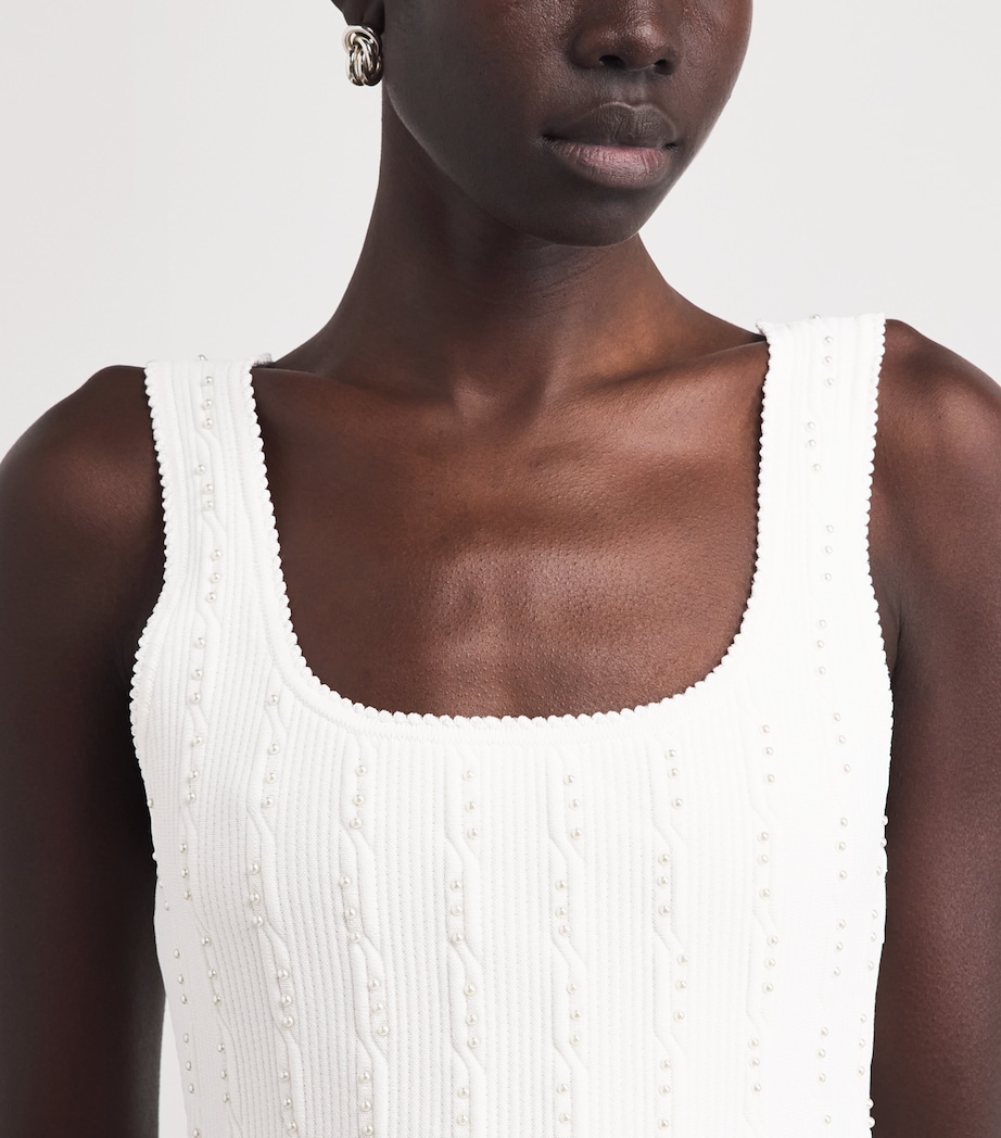 Sandro Paris Beige Beaded Knit Mini Dress | Harrods US Sandro Paris Beige Beaded Knit Mini Dress | Harrods US