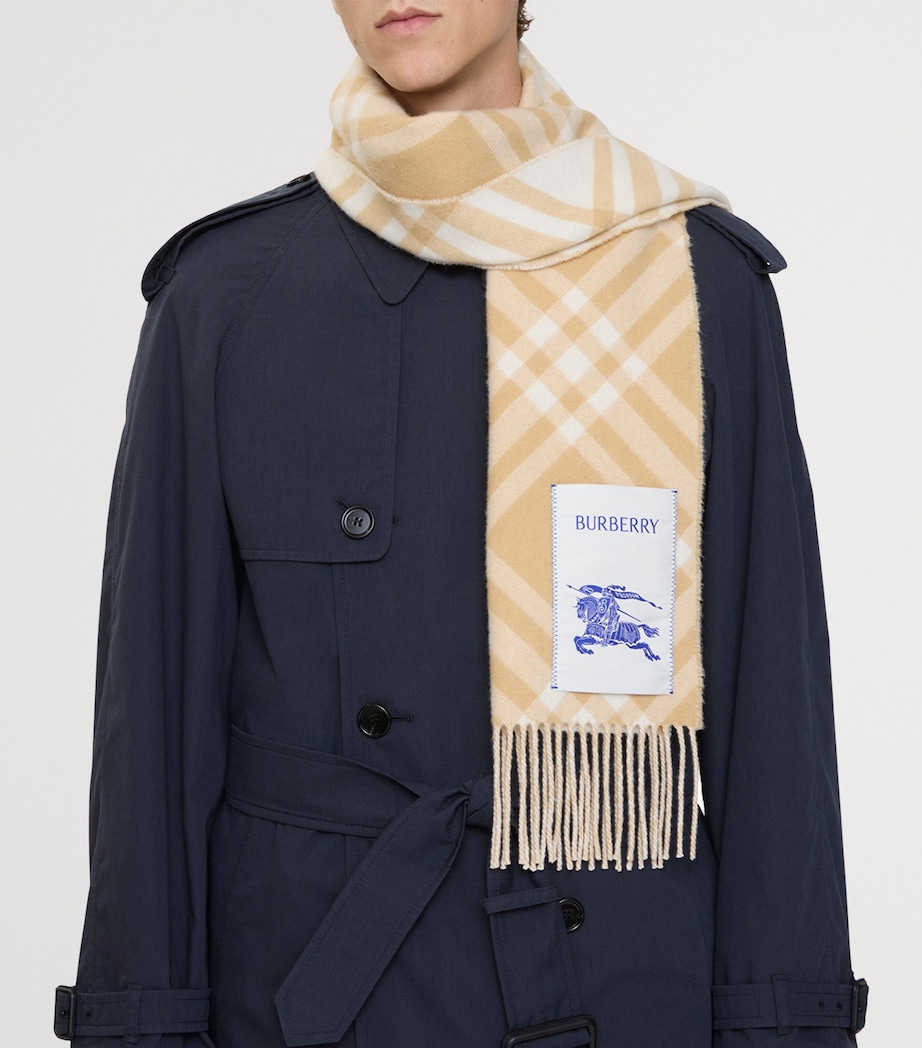 Cashmere Check Scarf SAND Image 8