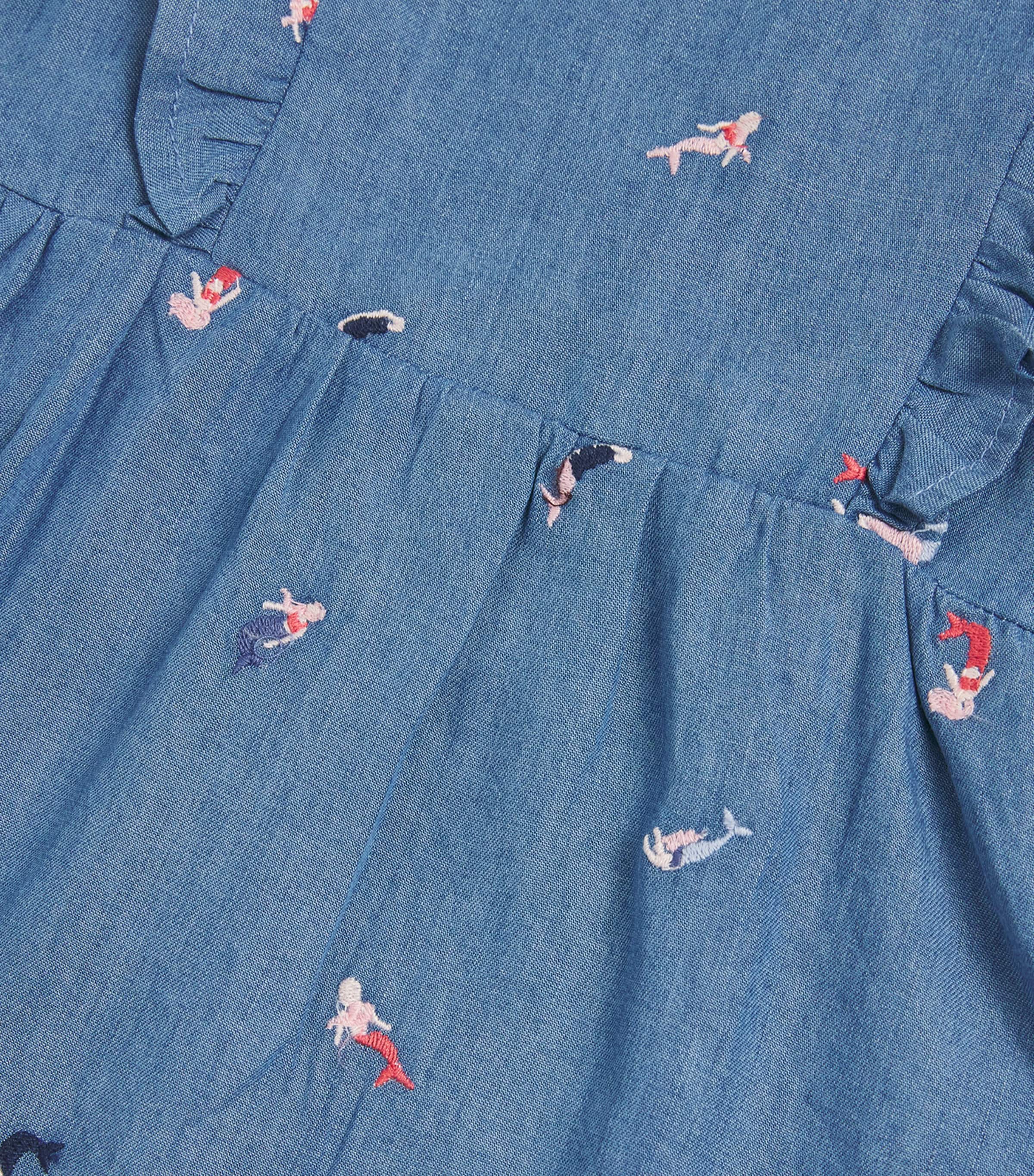 Tartine et Chocolat Frill-Trim Embroidered Dress (3 Months-4 Years) Indigo Image 3