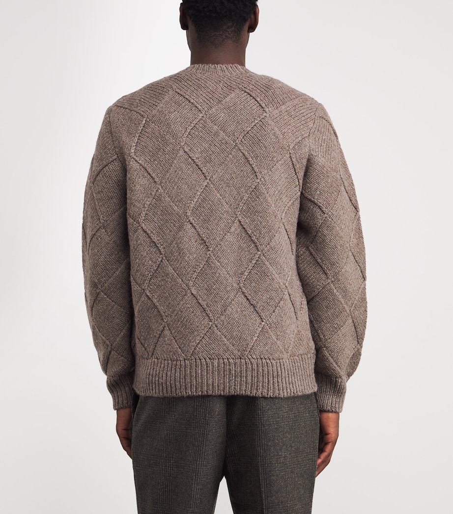 Wool Basket-Knit Sweater CHARC Image 4