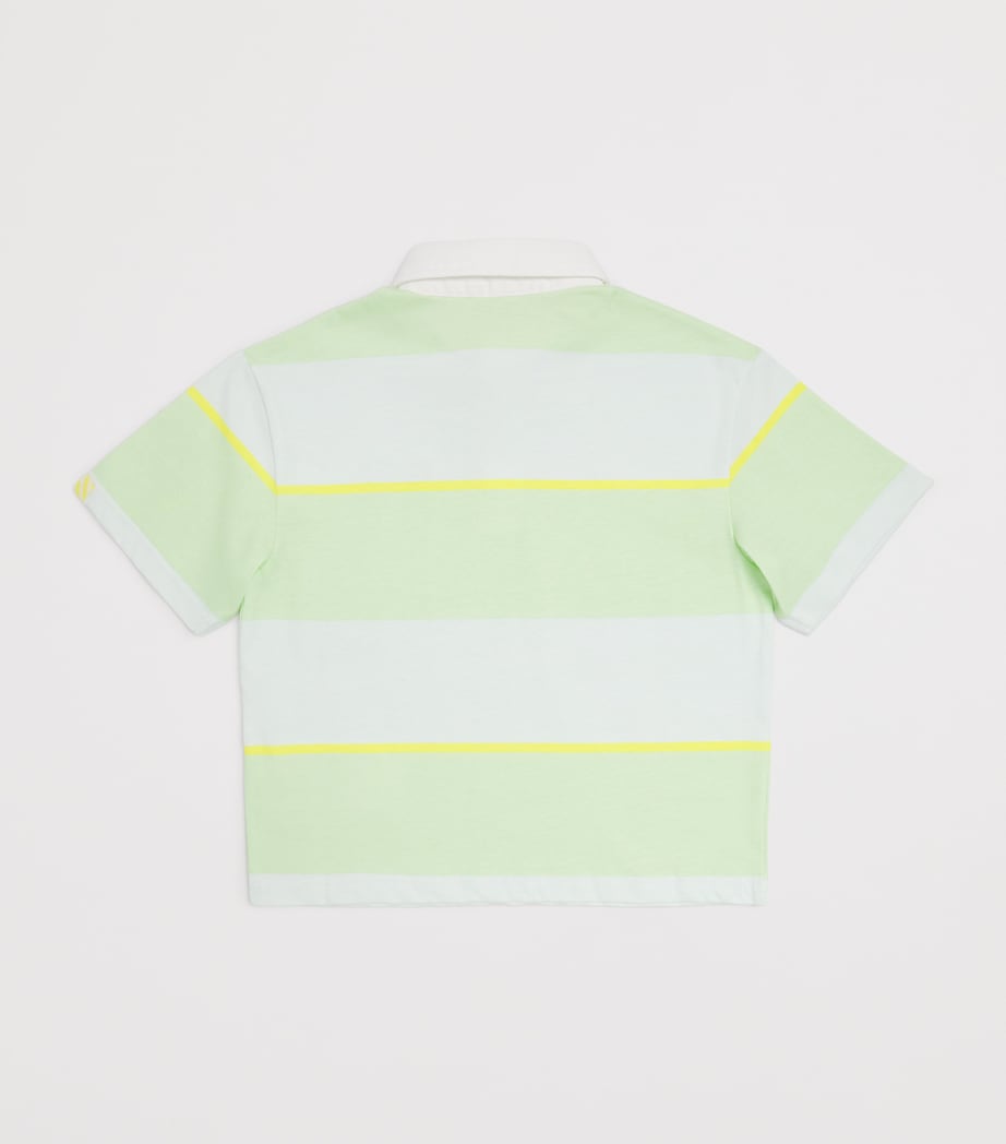 Cotton Stripe Polo Shirt (4-10 Years) 735SEA-GREEN Image 2