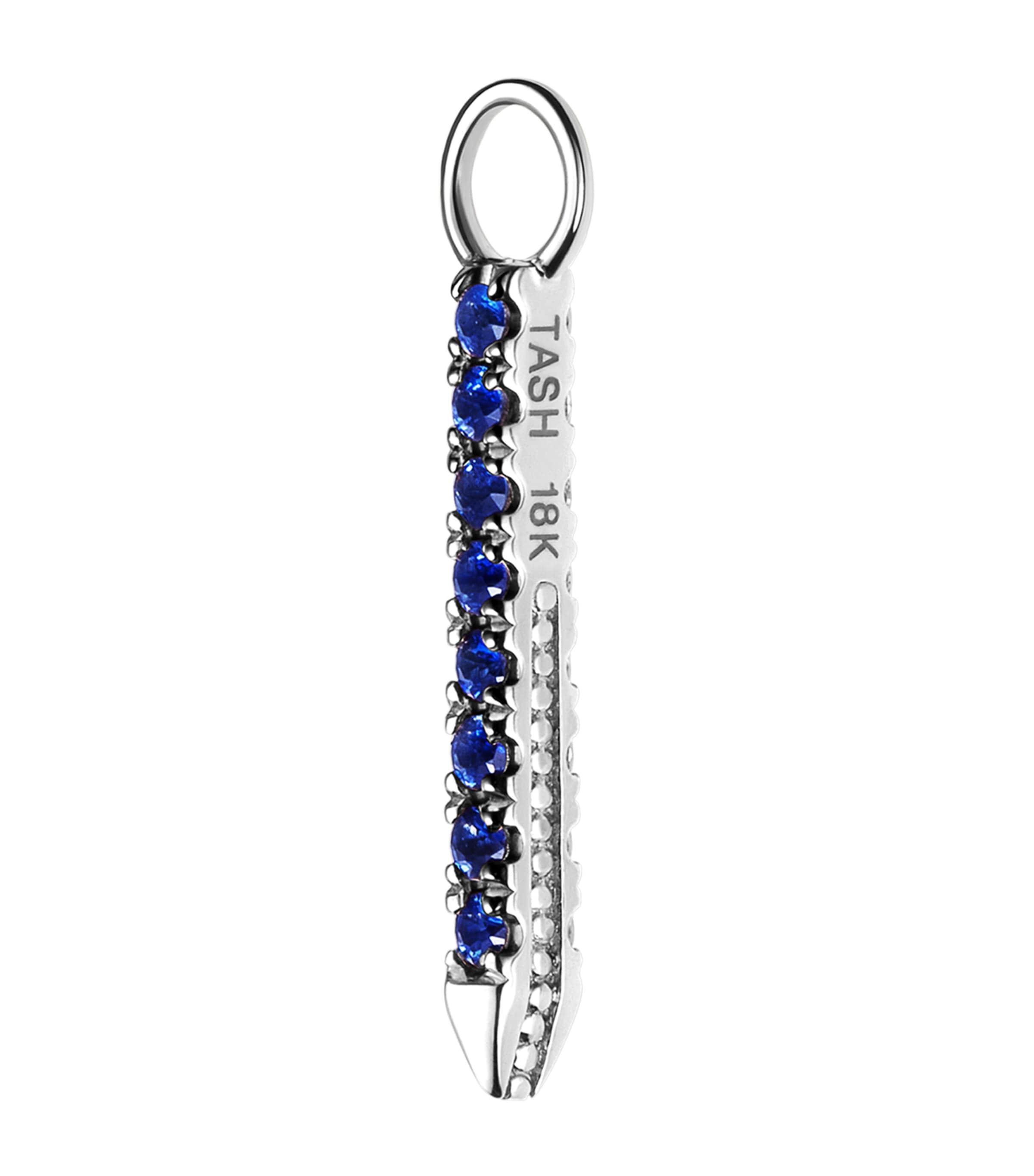 Maria Tash Diamond And Sapphire Eternity Bar Charm In White