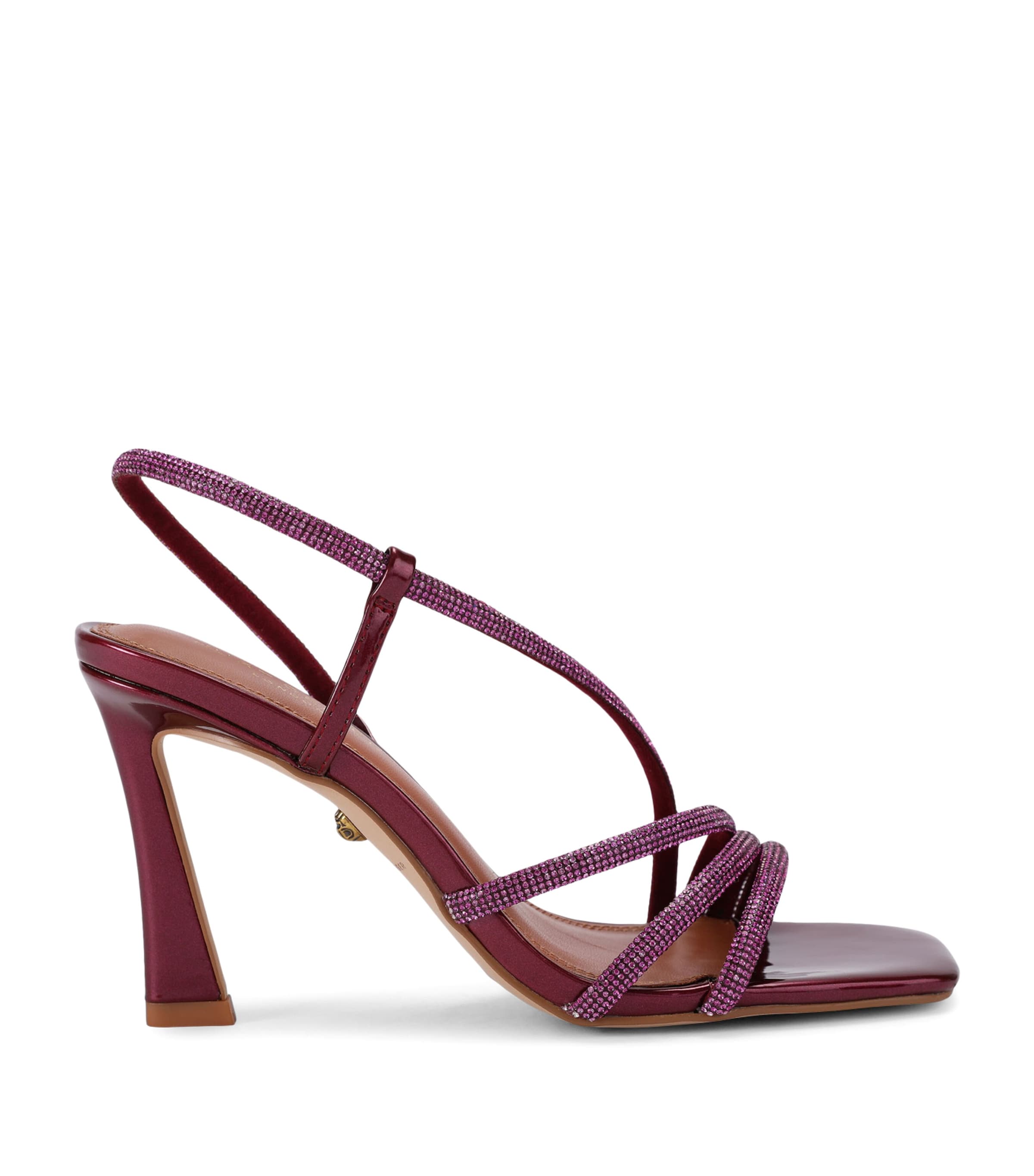 Kurt Geiger London Leather Embellished Annabel Heeled Sandals 90 Fushia Cmb Image 1