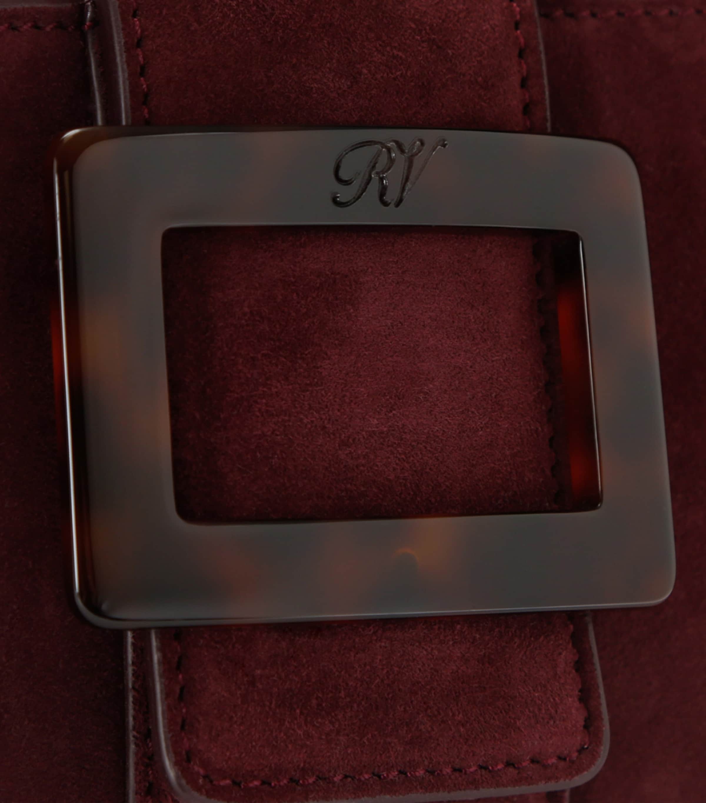 Roger Vivier Mini Suede Belle Vivier Shoulder Bag Wine Image 4