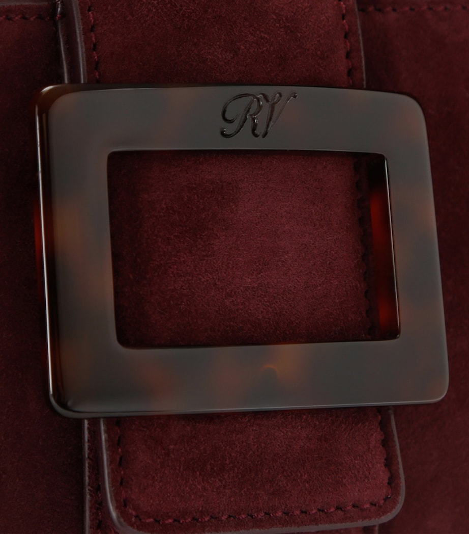 Roger Vivier Mini Suede Belle Vivier Shoulder Bag Wine Image 4