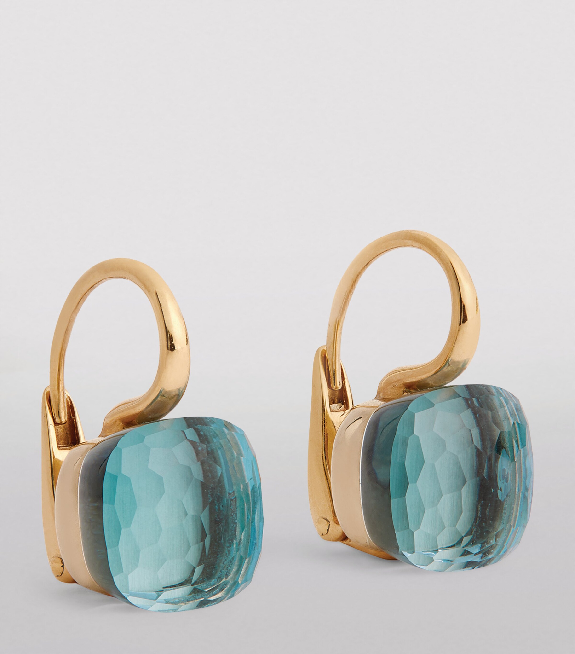 Pomellato Rose Gold, White Gold and Sky Blue Topaz Nudo Earrings Image 2