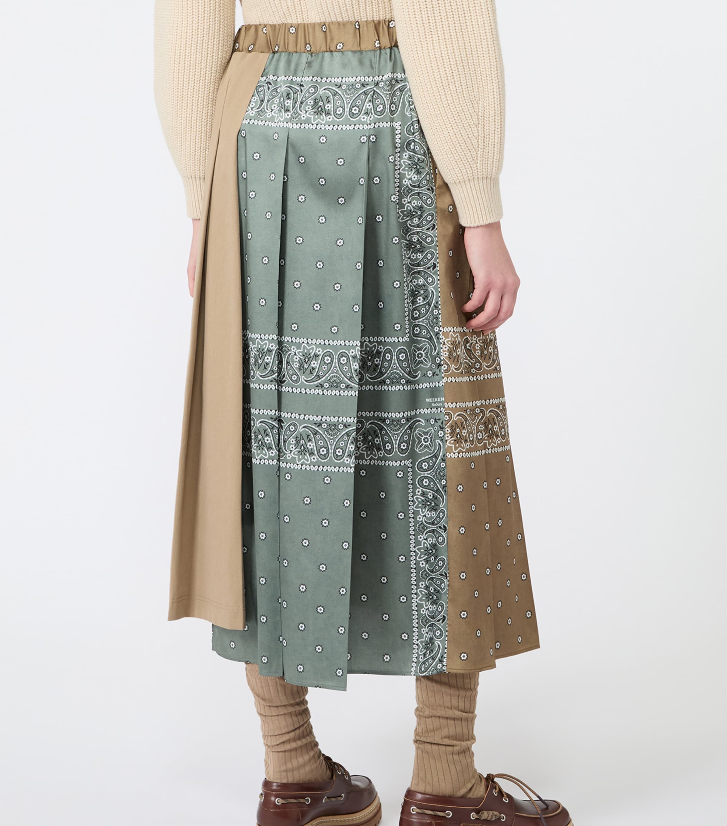 Weekend Max Mara Womens Asymmetric Pleated Midi Skirt Tobacco Image 4