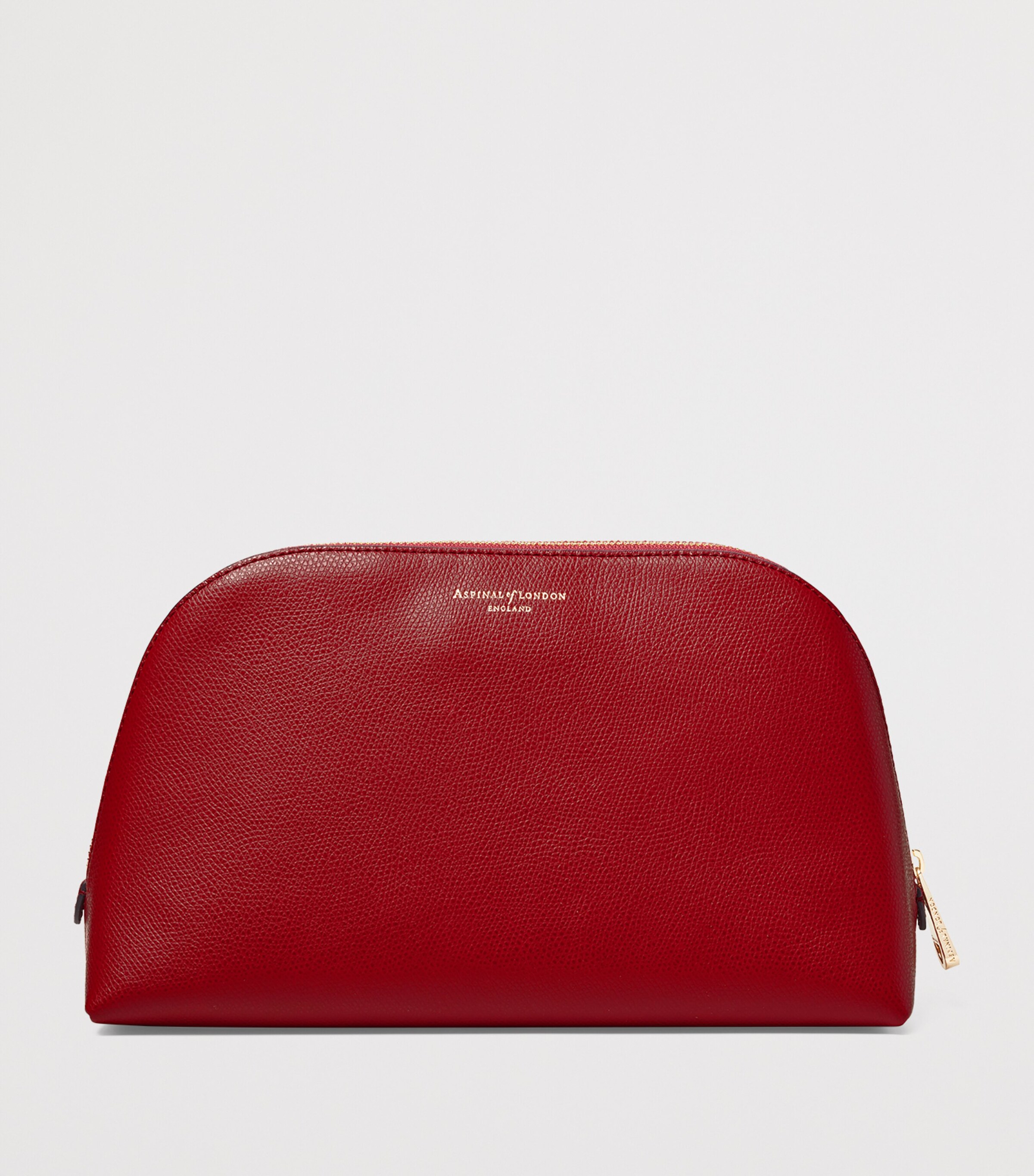 Aspinal Of London Large Grained Leather Cosmetics Case Cherry Image 2