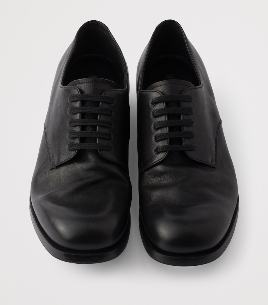 Leather Antiqued Derby Shoes F0002 Image 3