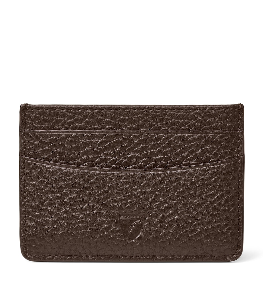 Aspinal Of London Leather Logo Card Holder Chocolate Image 1