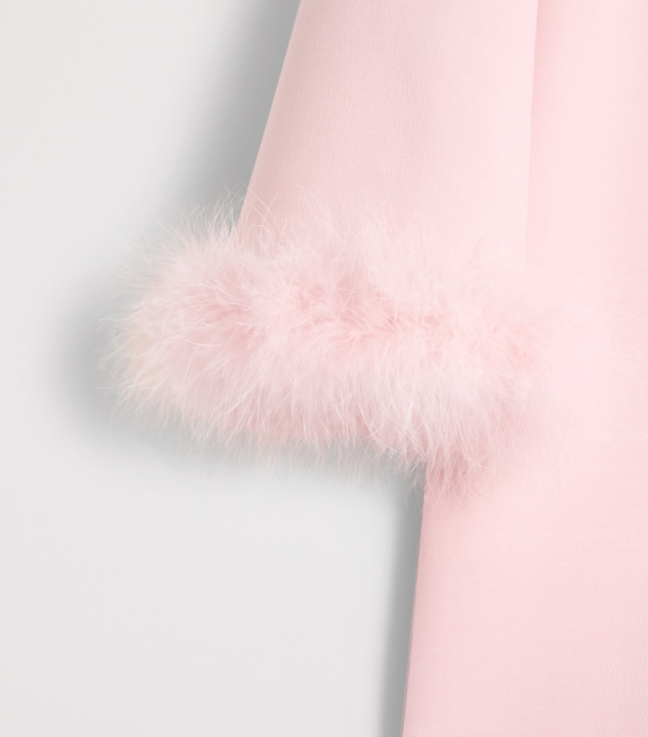 Crepe Feather-Trim Midi Dress R13 Image 7