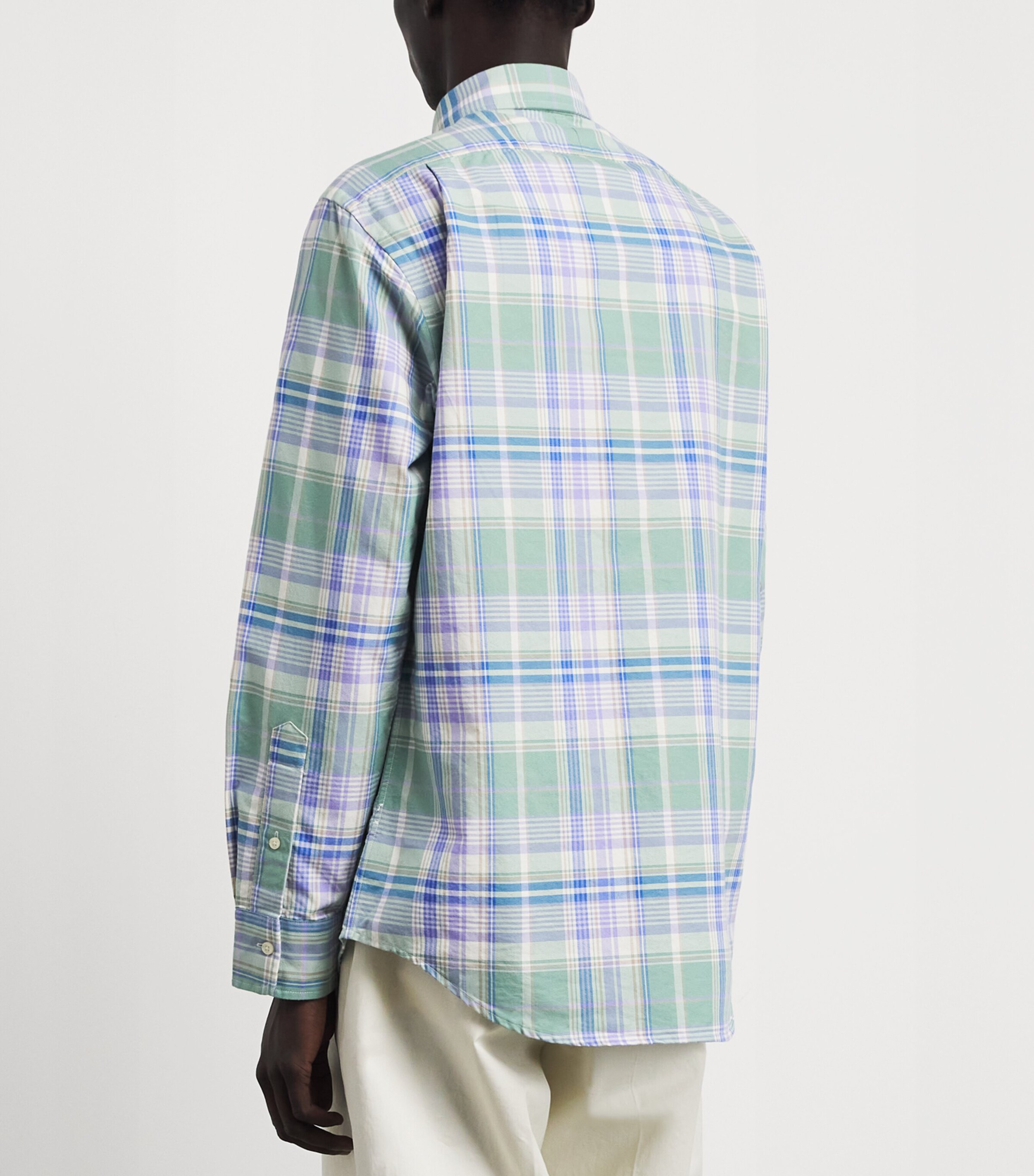 Polo Ralph Lauren Mens Cotton Check Polo Pony Shirt Fd Mnt Lvn Mlt Image 5