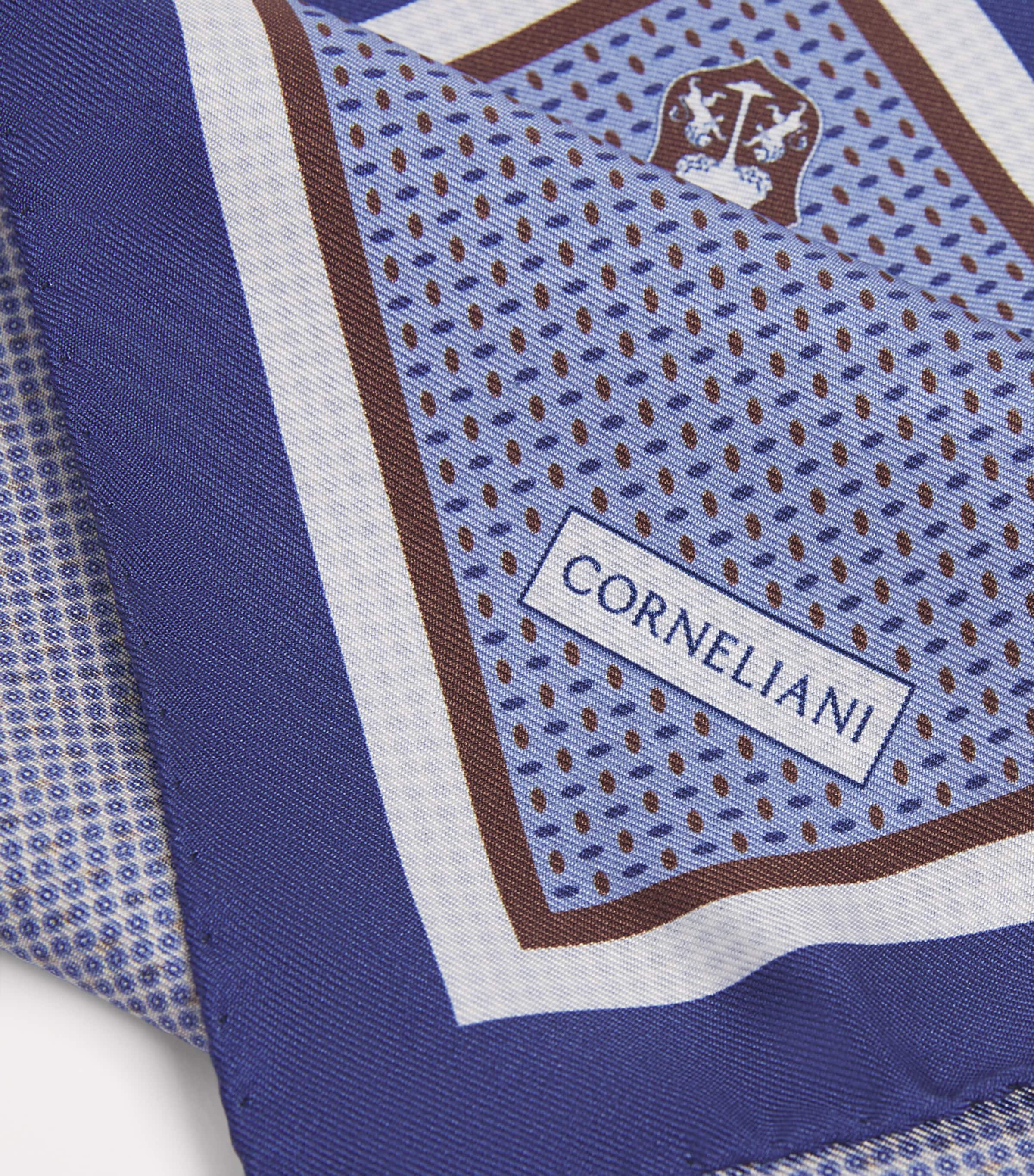 Silk Printed Pocket Square 009 SKY BLUE Image 3