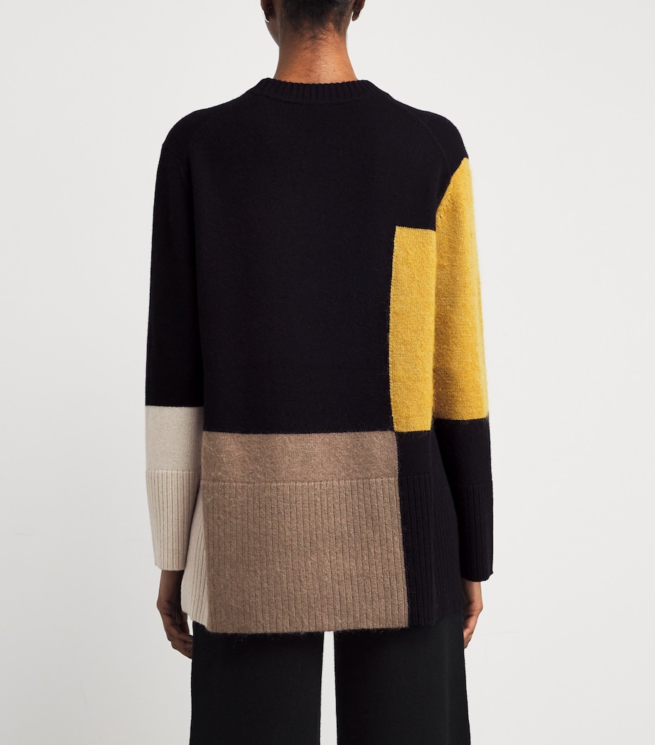 Wool-Blend Overlay Sweater SMOKE COMBO Image 4