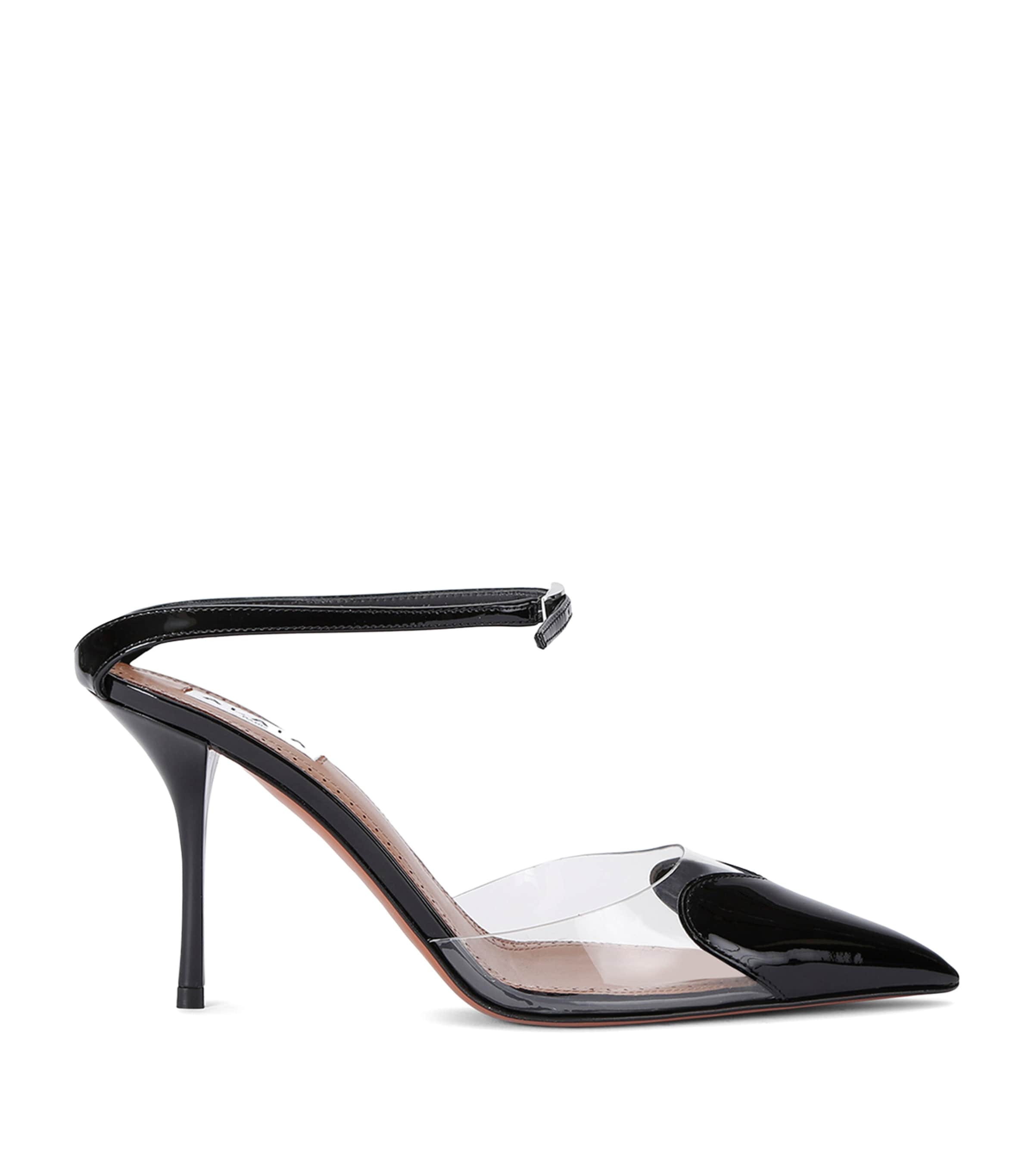 パンプス ALAIA LE COEUR BLACK PATENT LEATHER HIGH SLINGBACK ALAÏA Le Cœur patent-leather and PVC slingback pumps | NET-A