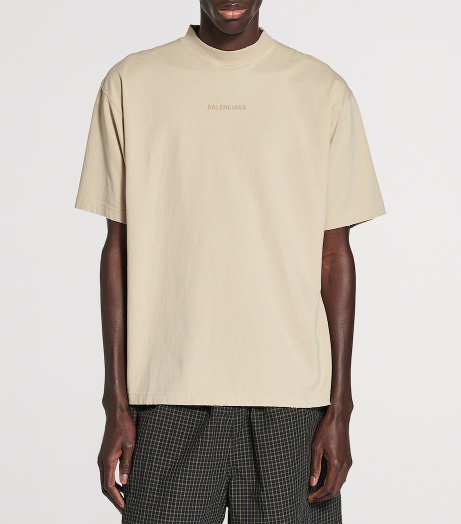 Cotton Distressed Logo T-Shirt 9661 Image 2