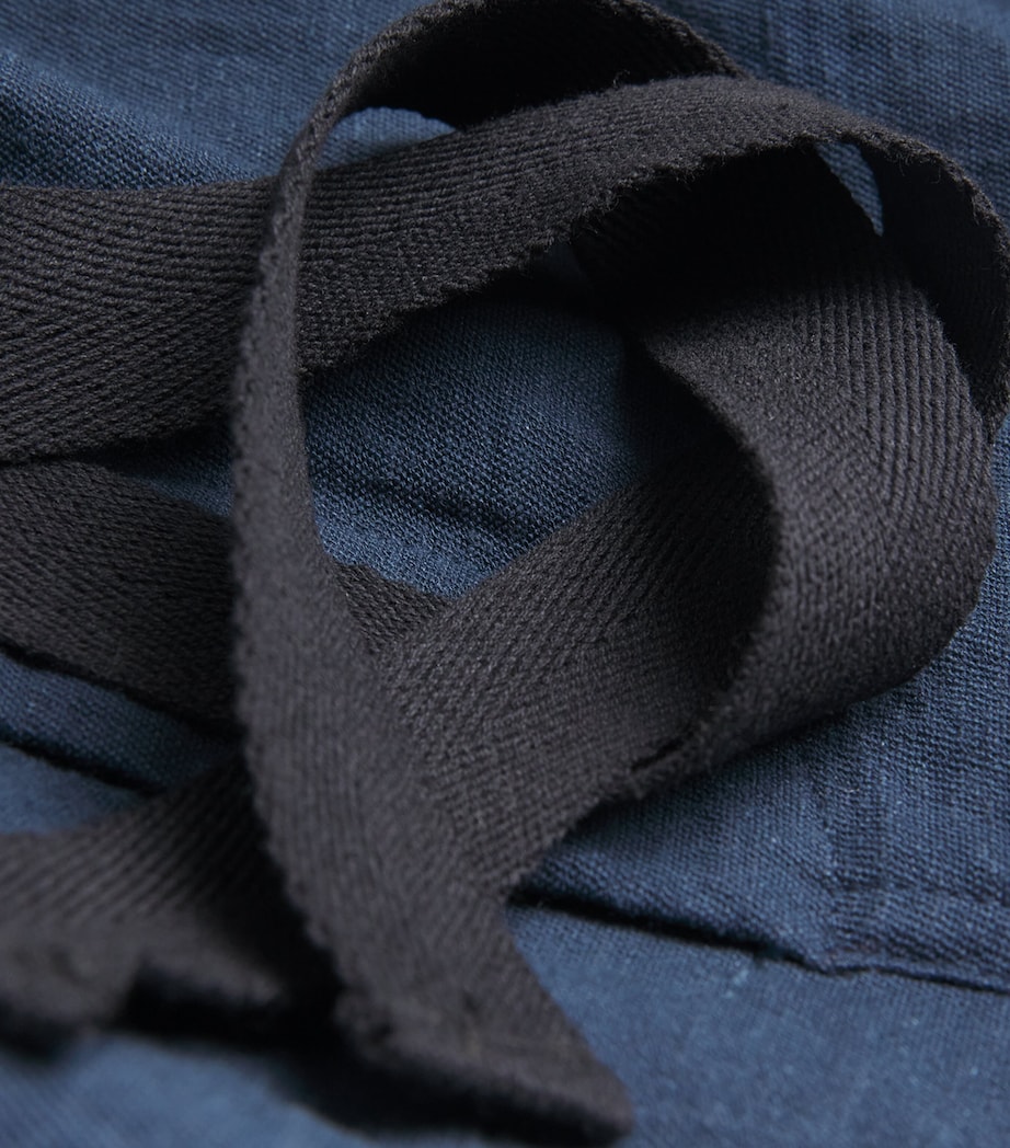 Wide-Leg Drawstring Trousers NAVY Image 5