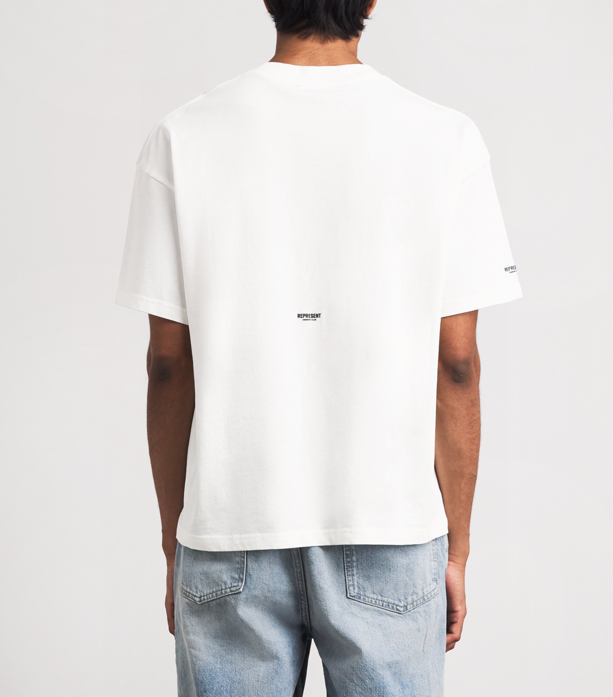 Represent Mens Cotton Micro Owners Club T-Shirt Flat White Image 5
