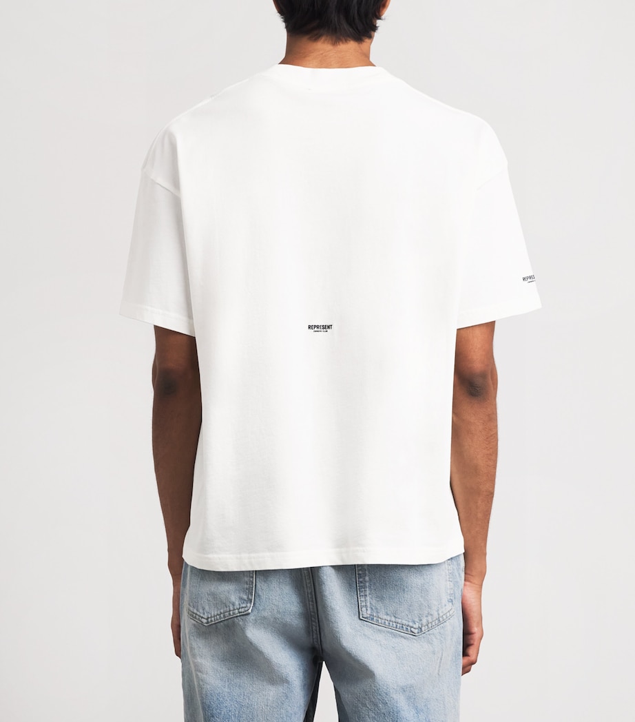 Represent Mens Cotton Micro Owners Club T-Shirt Flat White Image 5