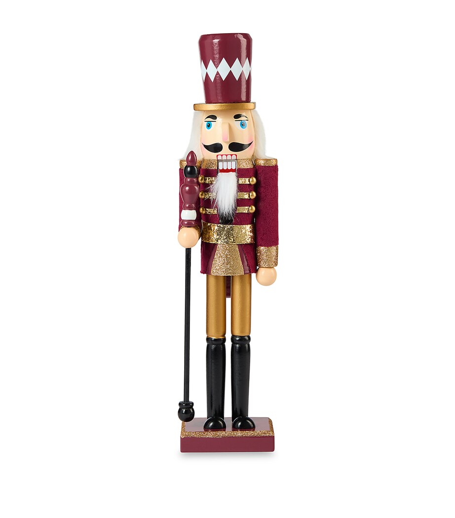 Harrods Wood Nutcracker (38cm) Maroon Image 1