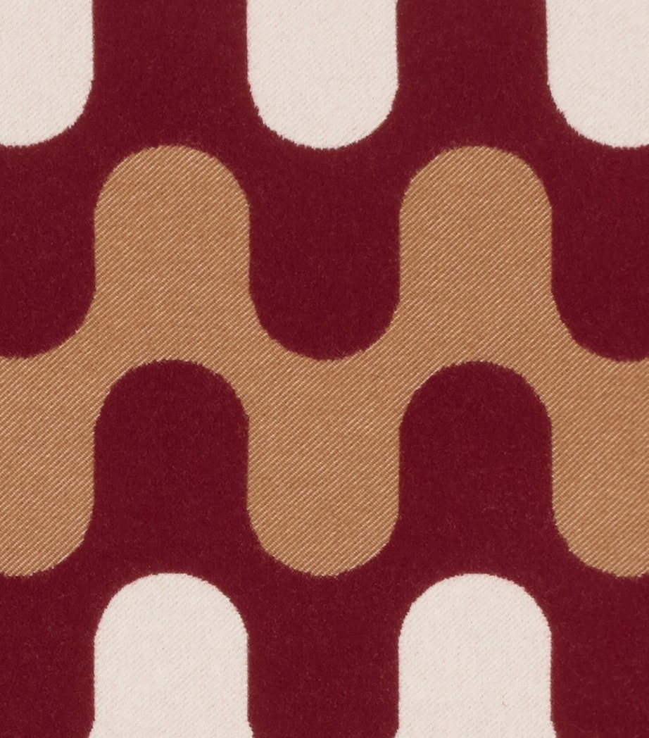 Wool Modernism 002 Cushion (50cm x 50cm) 7E15 - BURGUNDY/TAN Image 5