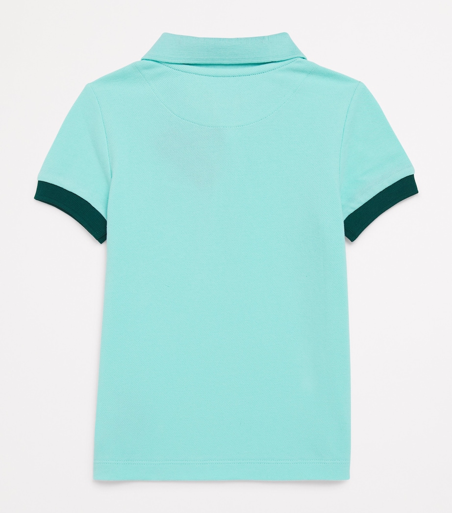 Organic Cotton Embroidered Polo Shirt (2-12 Years) 333 LAGON Image 2