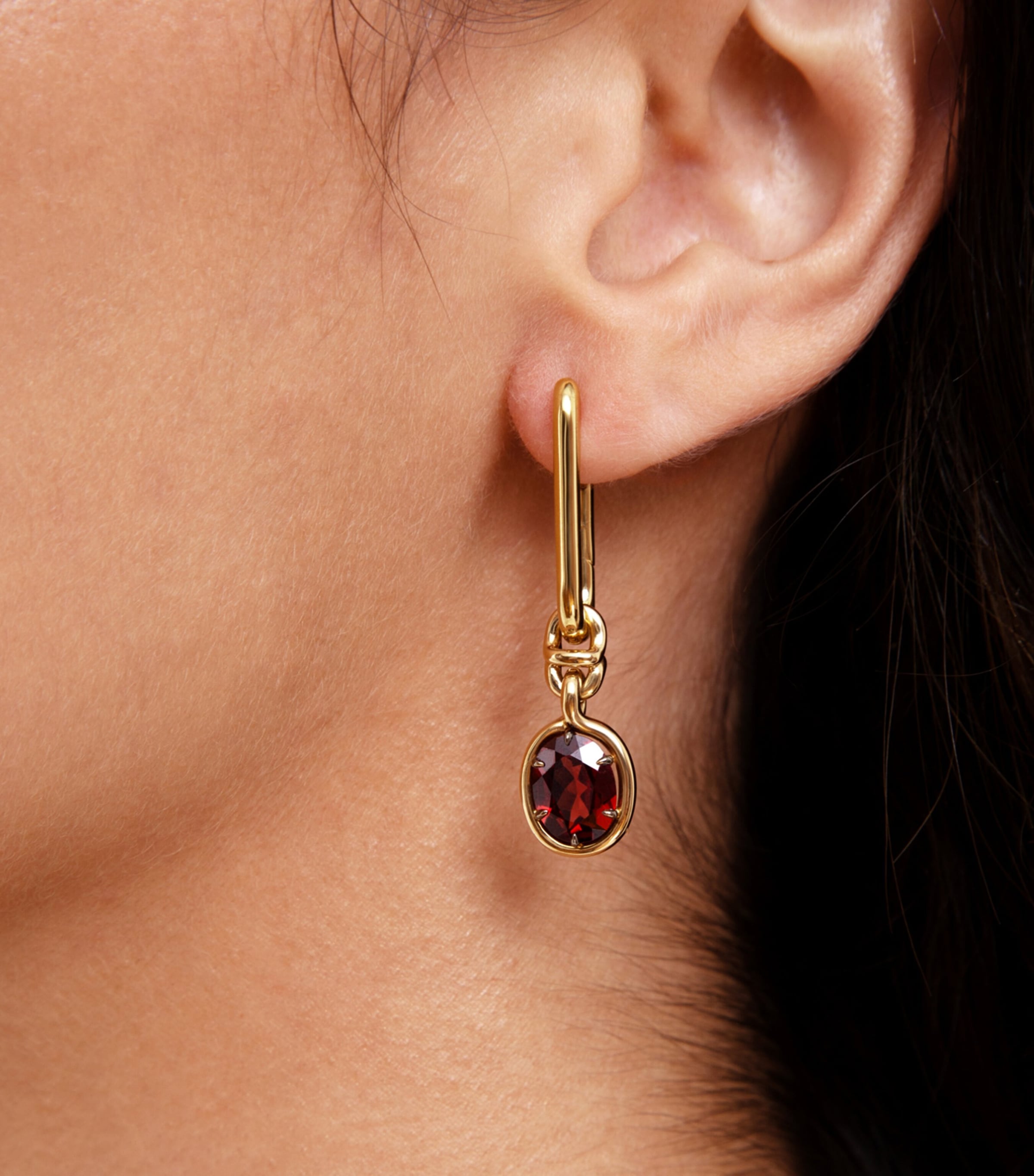 Yellow Gold and Garnet Mythology Earring Drops YELLOW GOLD Image 2