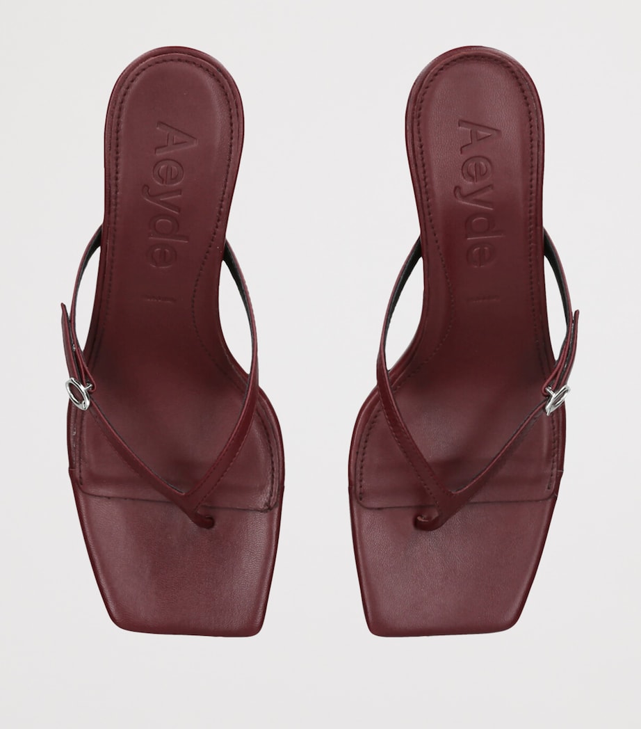 Leather Leigh Heeled Sandals 55 WINE Image 4