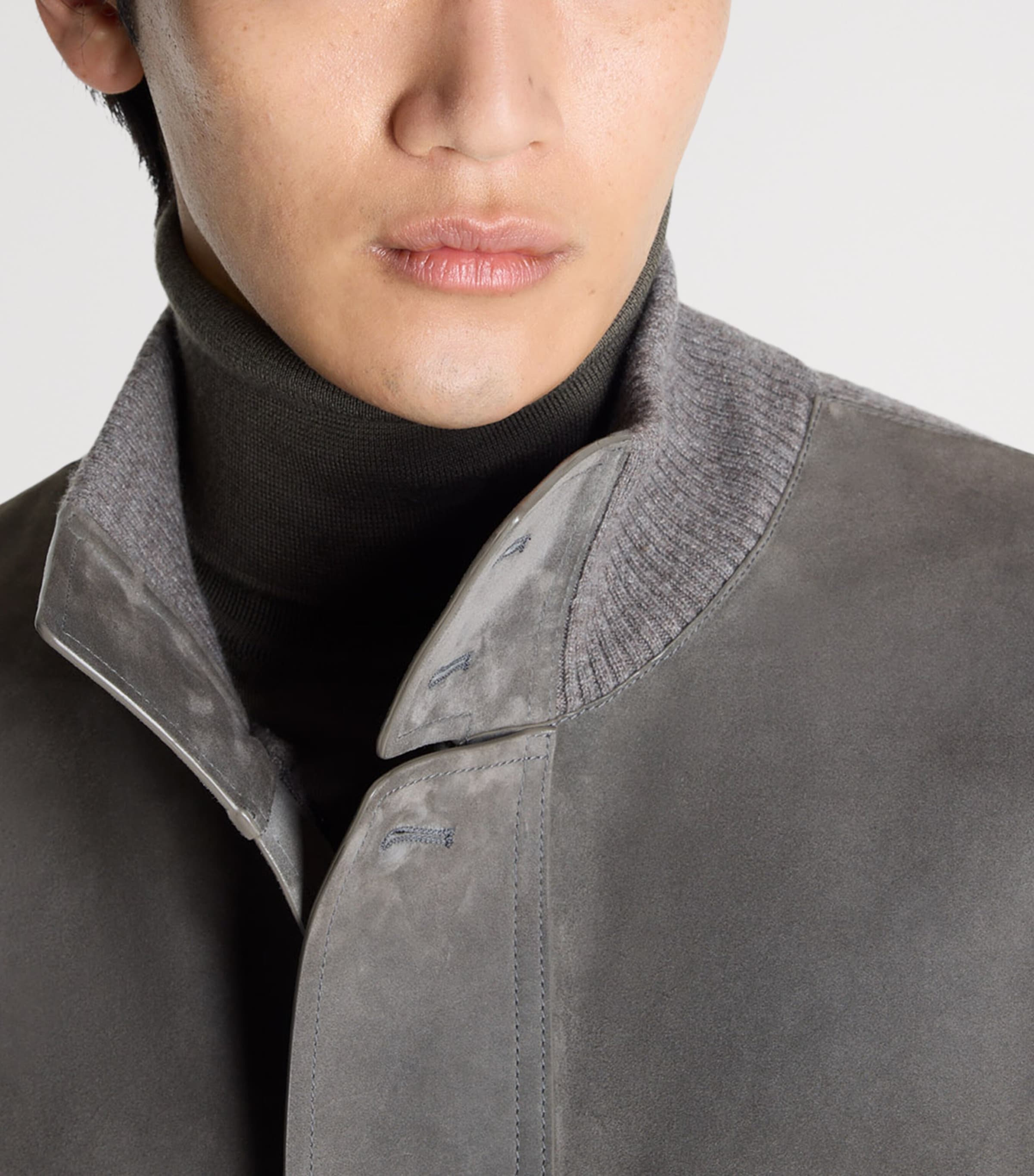 Dunhill Mens Suede-Cashmere Bomber Jacket Image 5