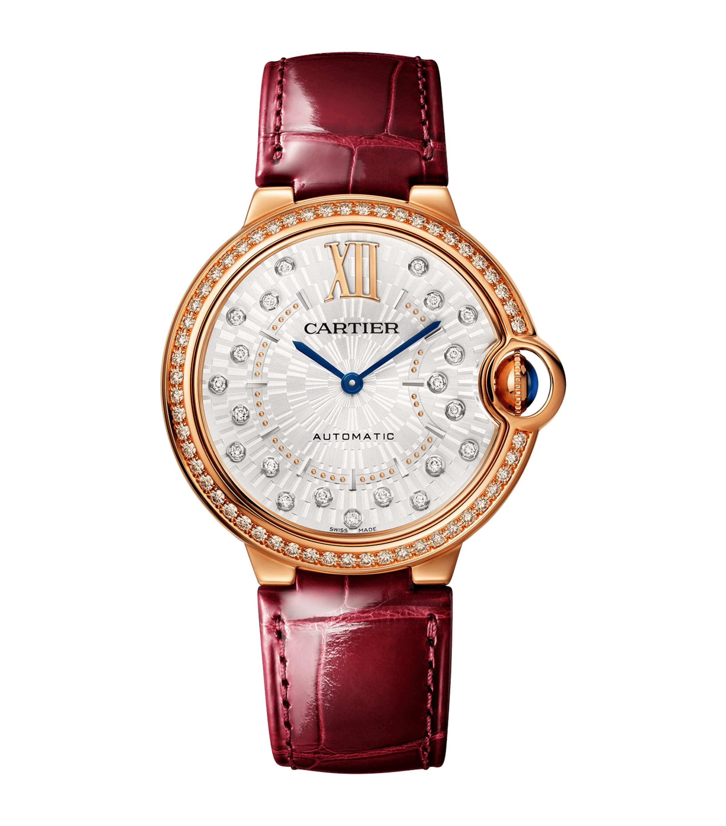 Cartier Rose Gold and Diamond Ballon Bleu de Cartier Watch 36mm Grey Image 1
