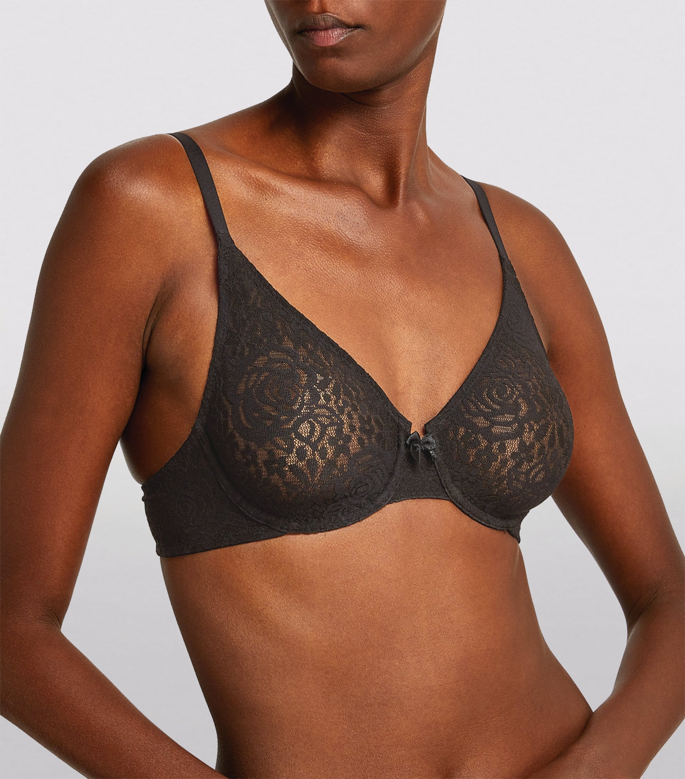 Lace Padded Bra BLACK Image 2