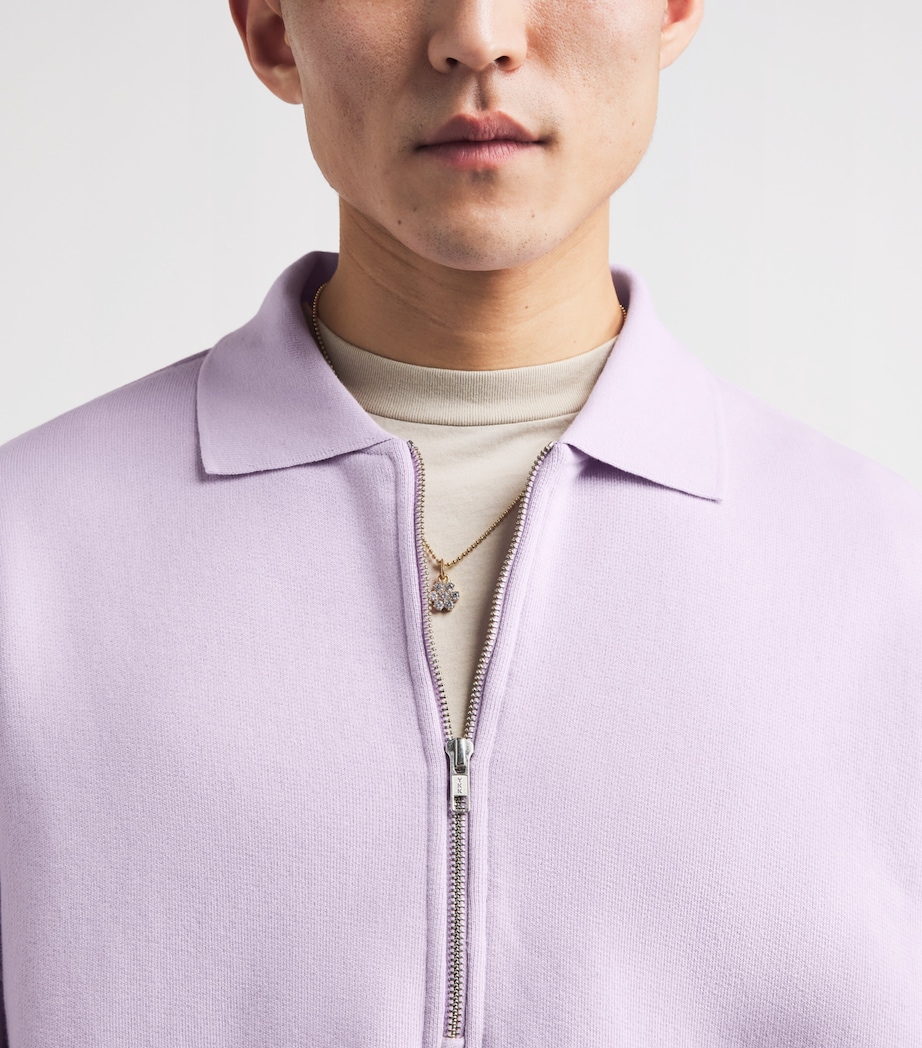 Cotton Pace Quarter-Zip Sweatshirt ASTER BRIGHT LILAC Image 3